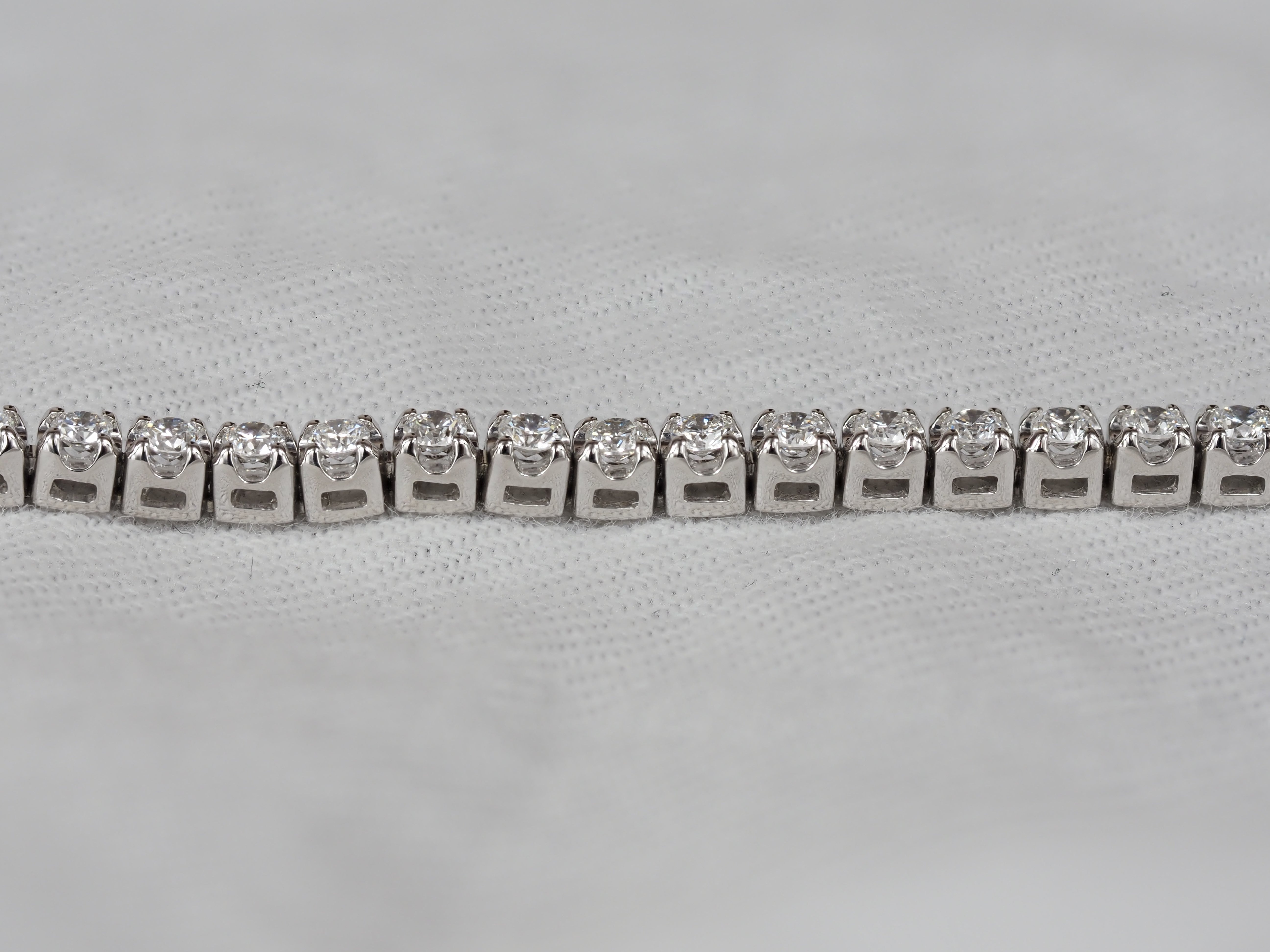 9ct White Gold Lab-Grown Diamond Tennis Bracelet, 2ct Total