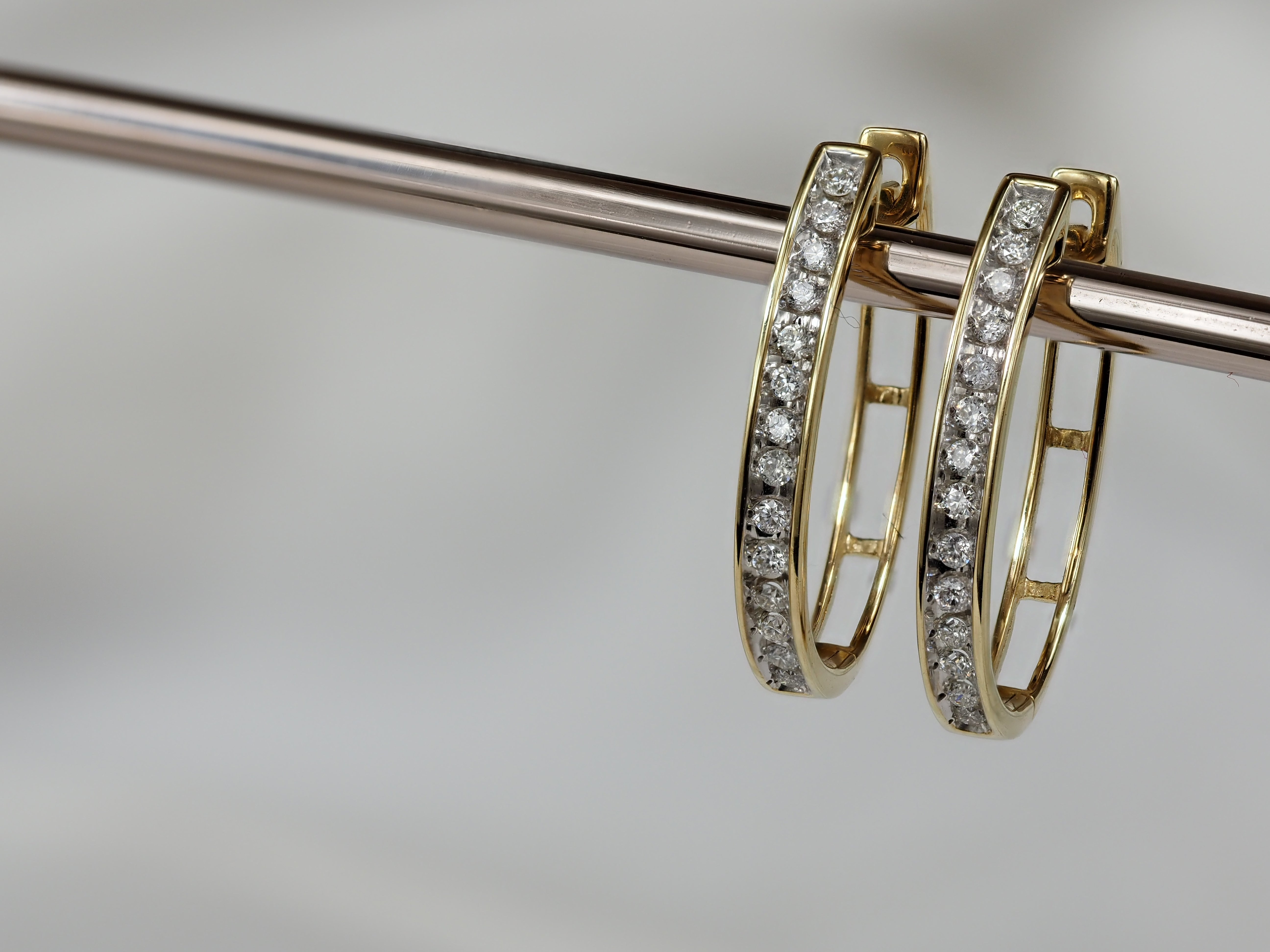 9ct Yellow Gold Diamond Huggie Earrings, 0.25ct Total