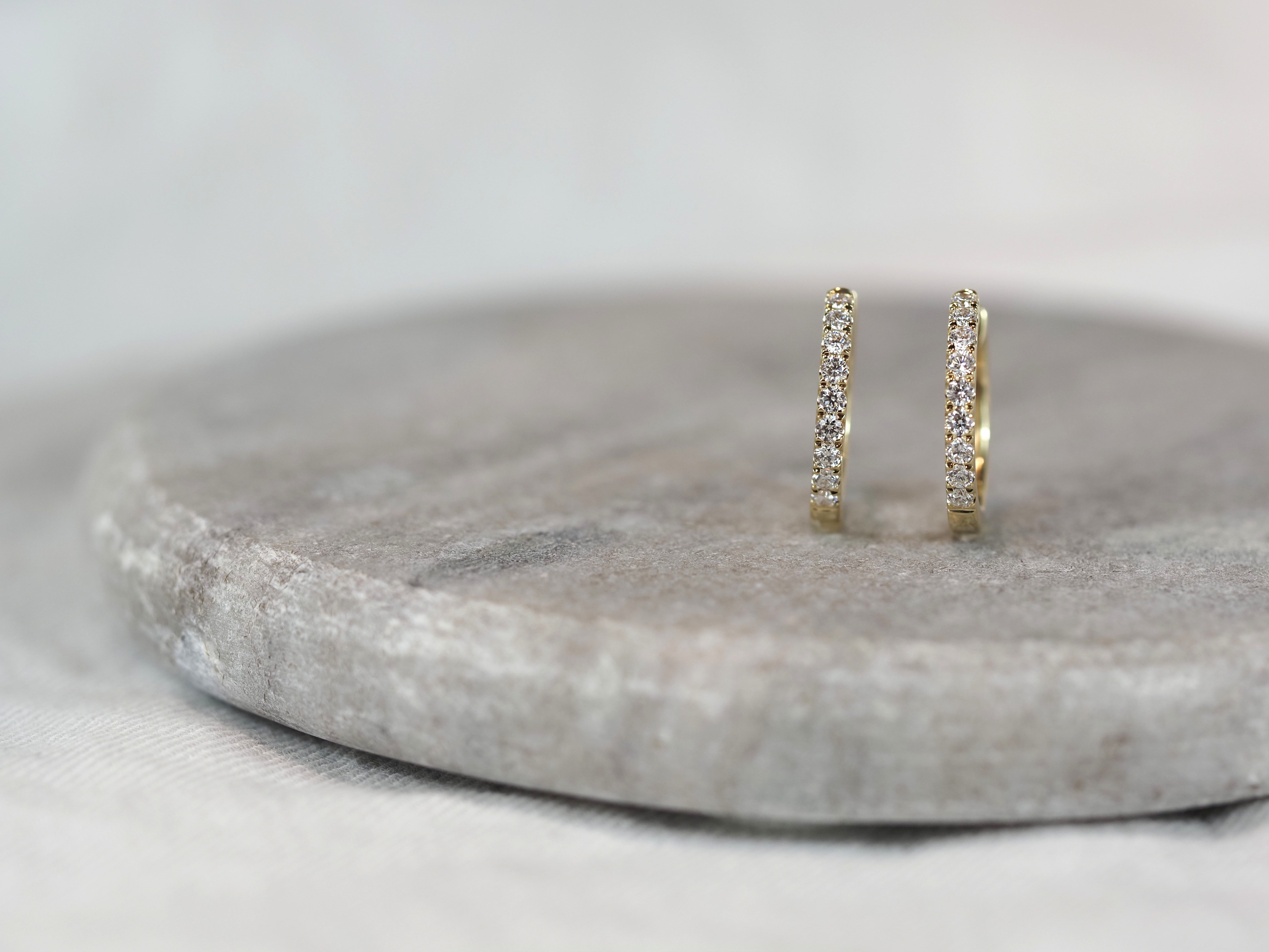 9ct Yellow Gold 0.34ct Diamond huggies