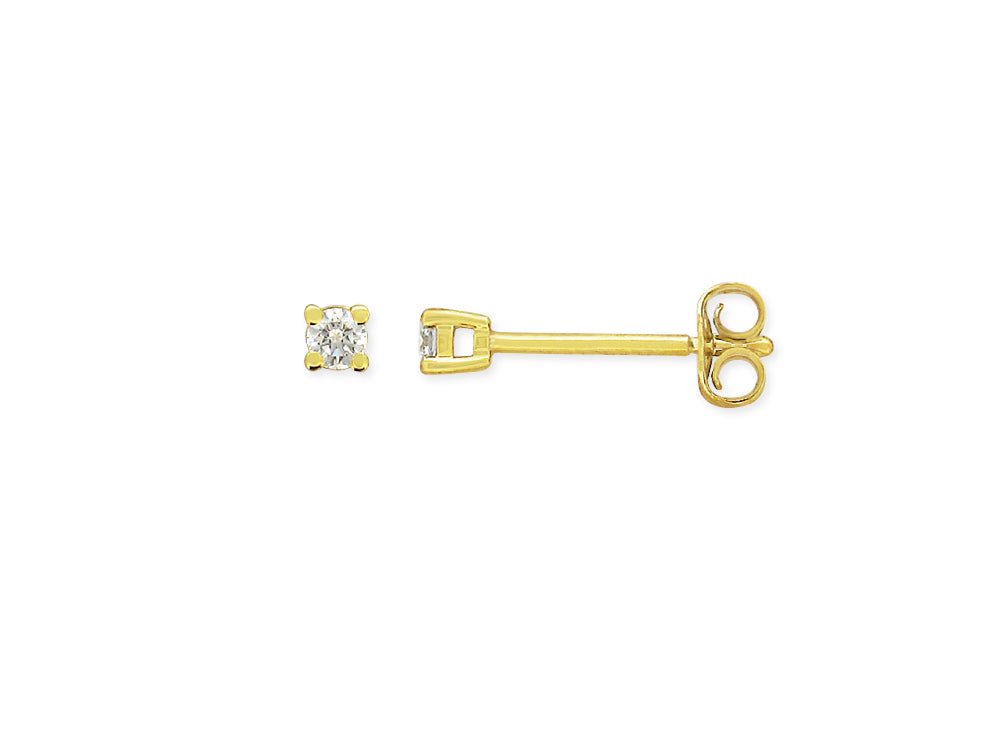 9ct Yellow Gold 0.10Ct Diamond Stud Earrings