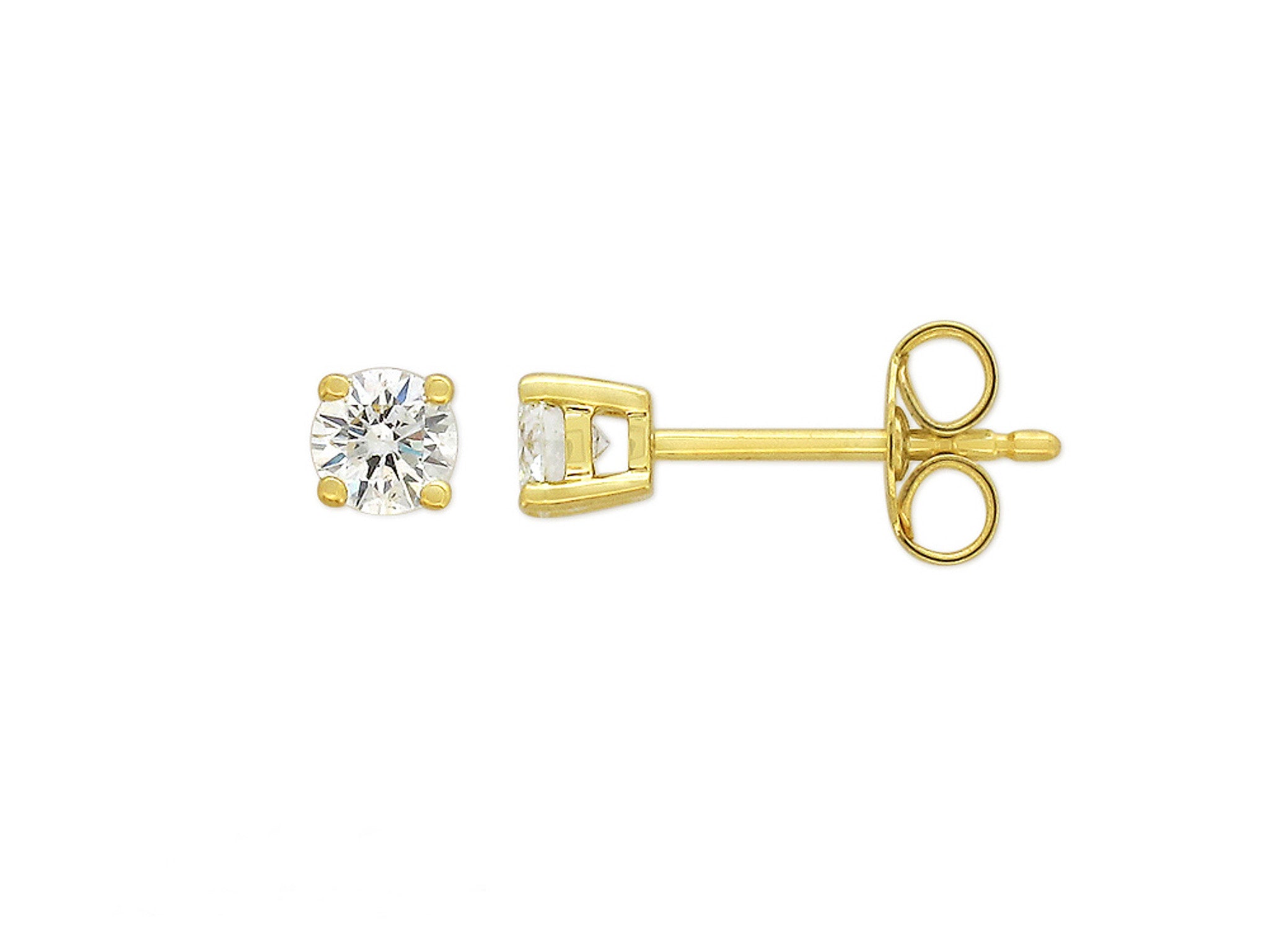 9ct Yellow Gold Diamond stud earrings, 0.40ct total