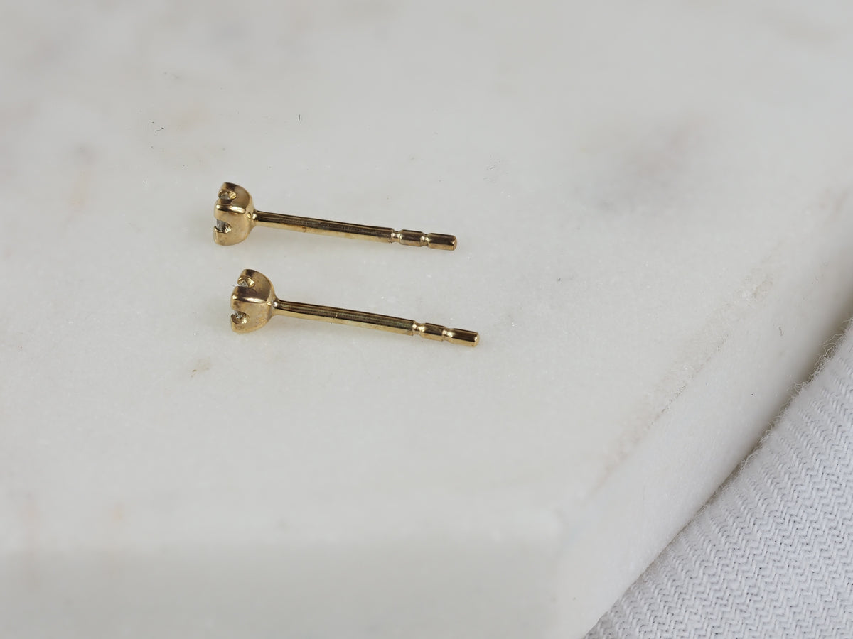 9ct Yellow Gold Princess Cut Diamond Studs, 0.10ct Total
