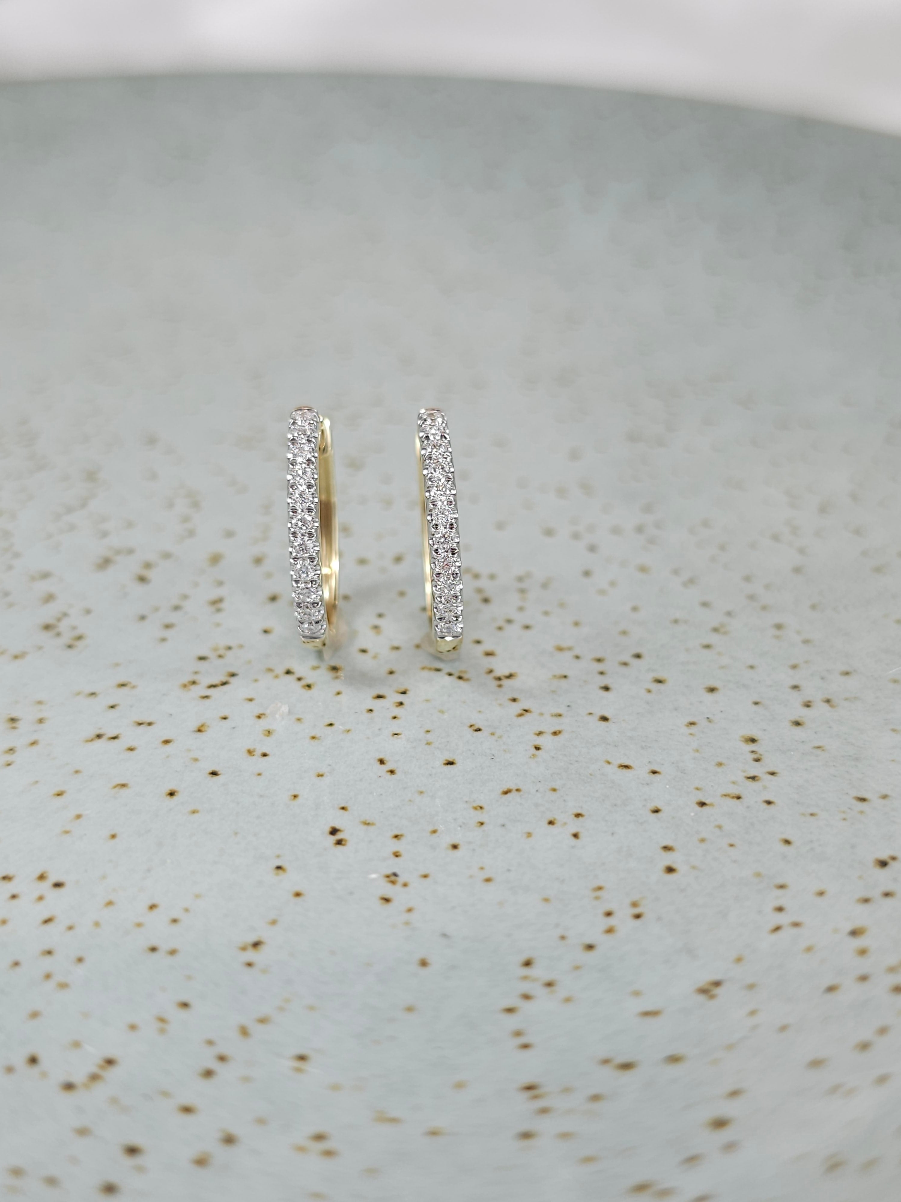 9ct Yellow Gold Lab-Grown Diamond huggie earrings, 0.20ct total