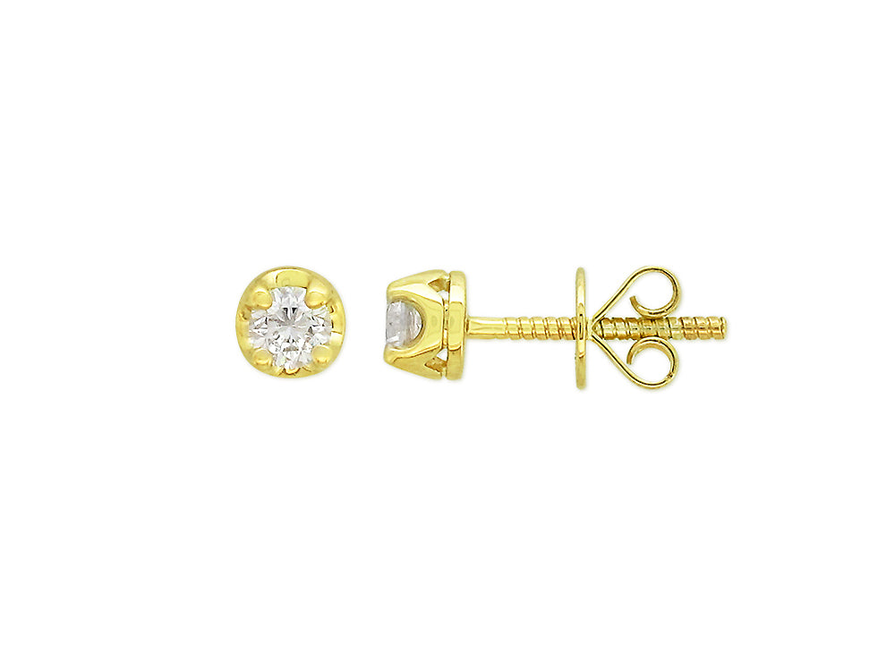 18Ct Yellow Gold 0.30Ct Diamond Stud Earrings