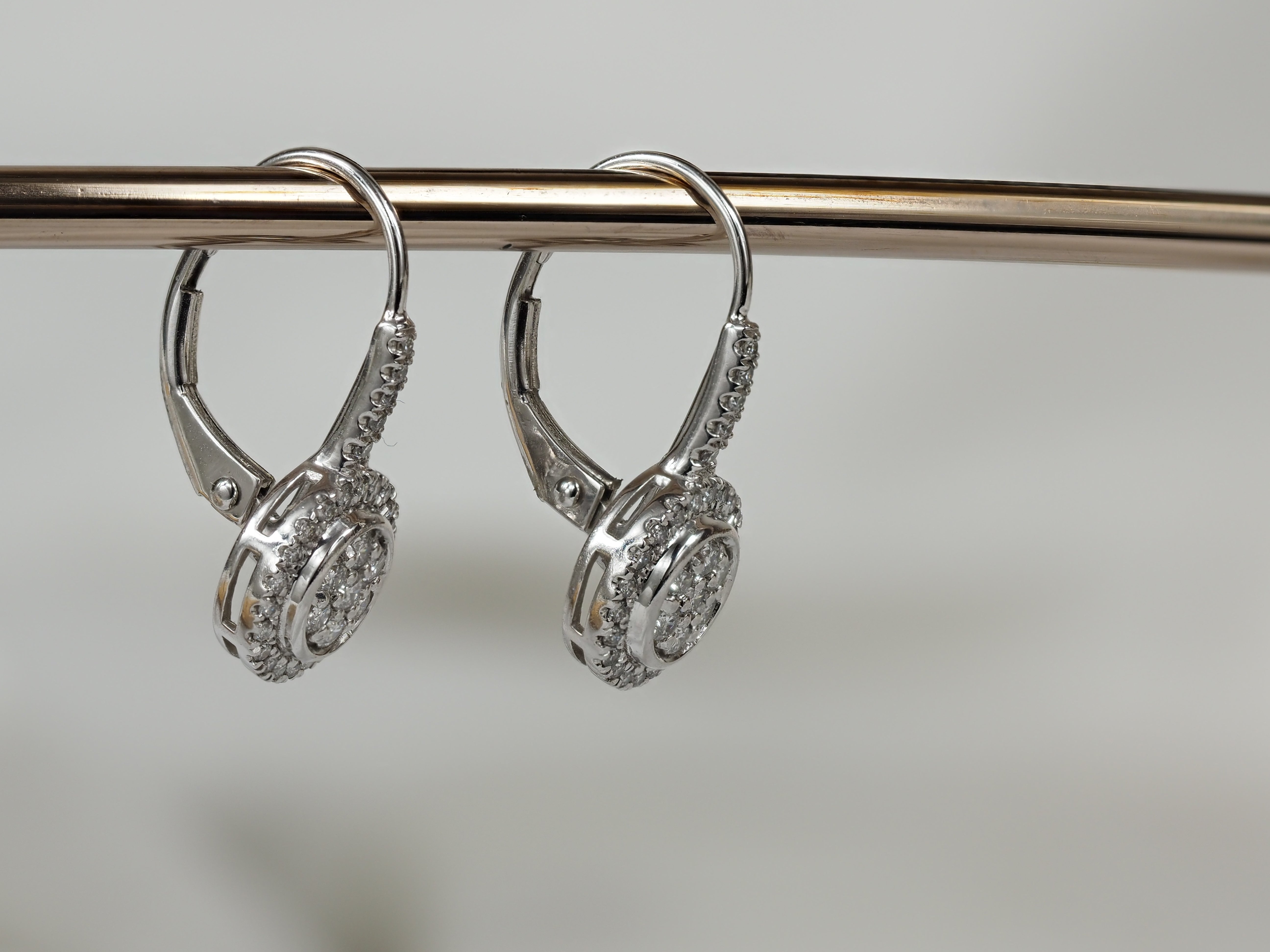 9ct White Gold Diamond earrings, 0.33ct total