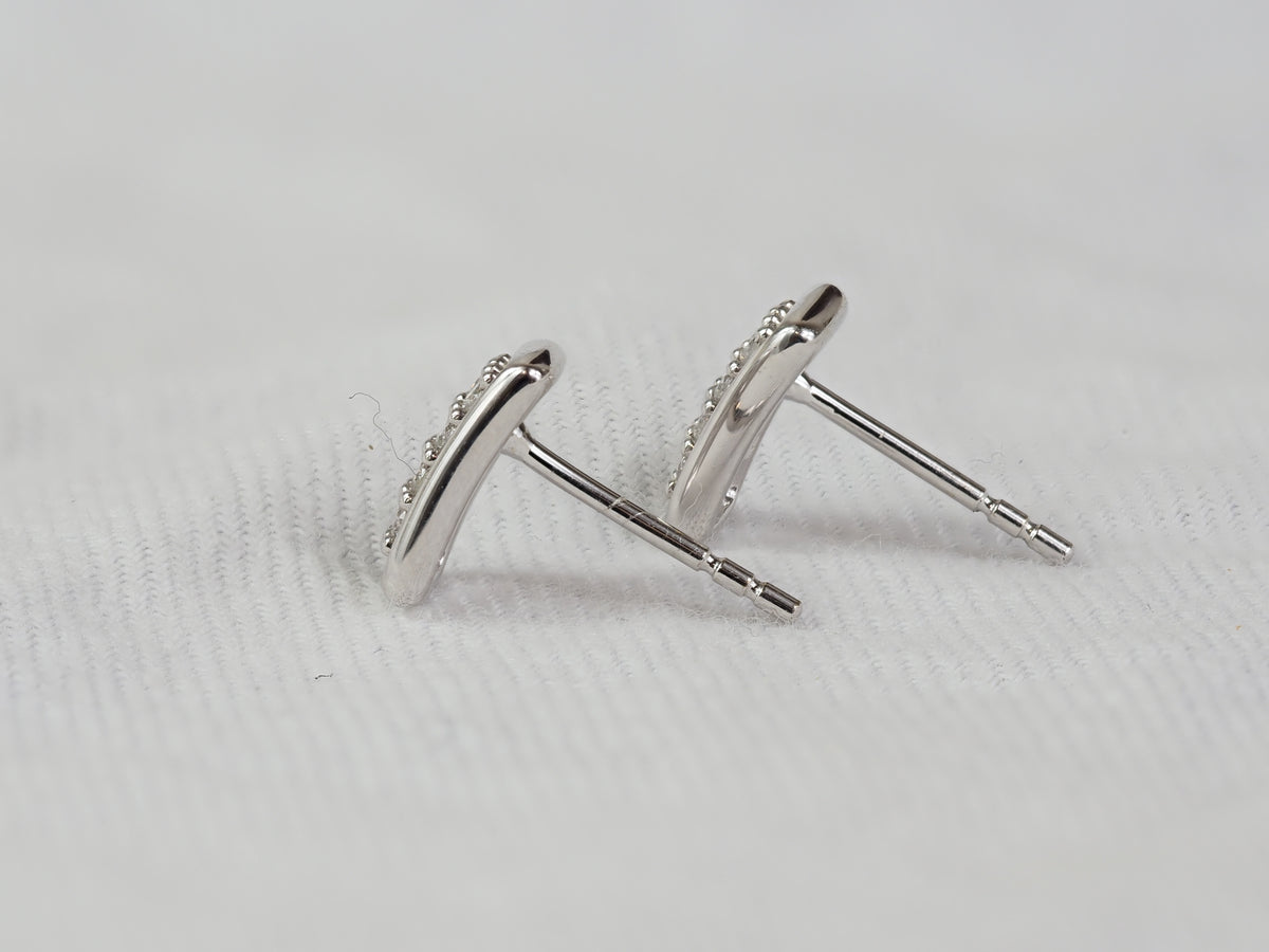 9ct White Gold Diamond Stud Earrings, 0.20ct Total