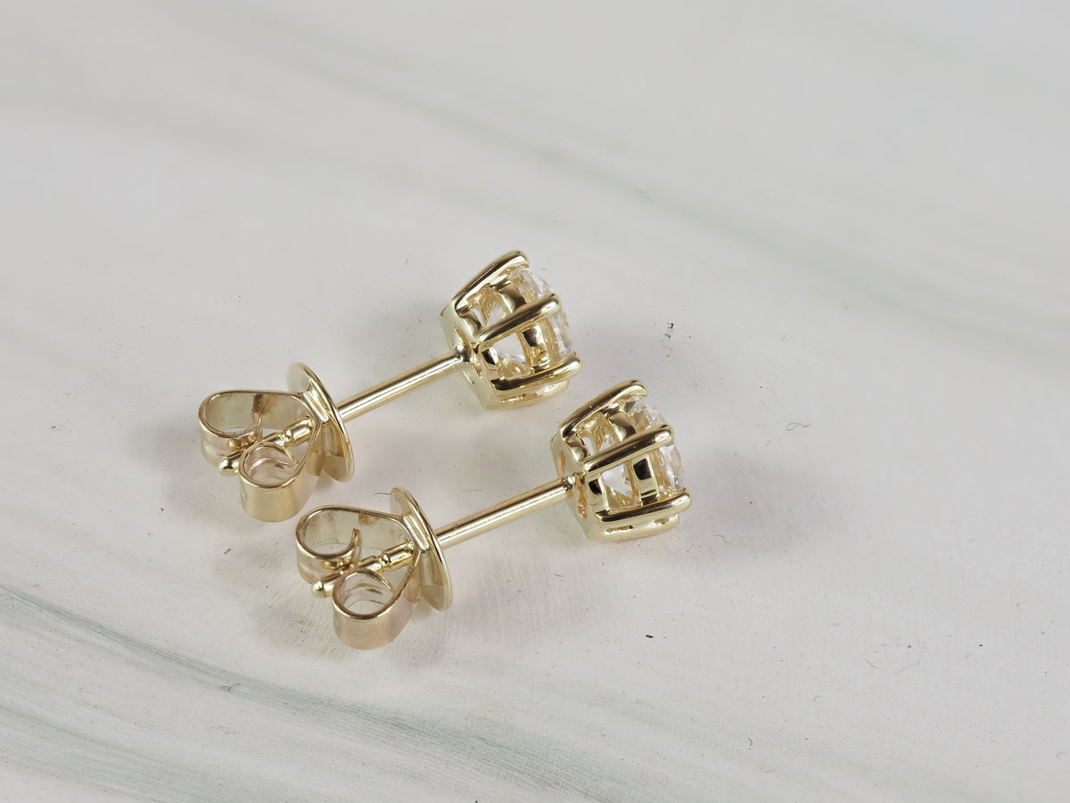 9ct Yellow Gold Lab-Grown Diamond studs, 1.05ct total