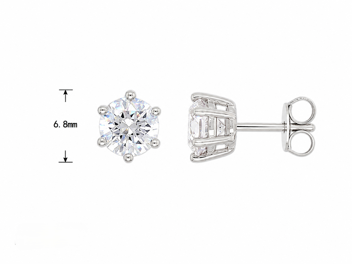 9ct White Gold Lab-Grown Diamond Stud Earrings, 2.02ct Total