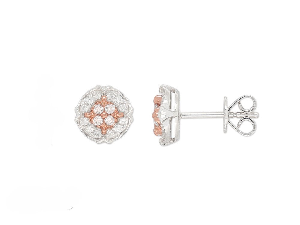 18ct Rose and White Gold Pink Diamond and Diamond ring
