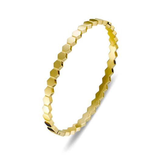 Stainless Steel Gold Plated Bangle, 59mm