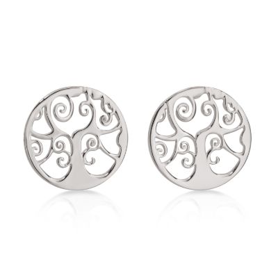 Sterling Silver Tree Of Life Stud Earrings