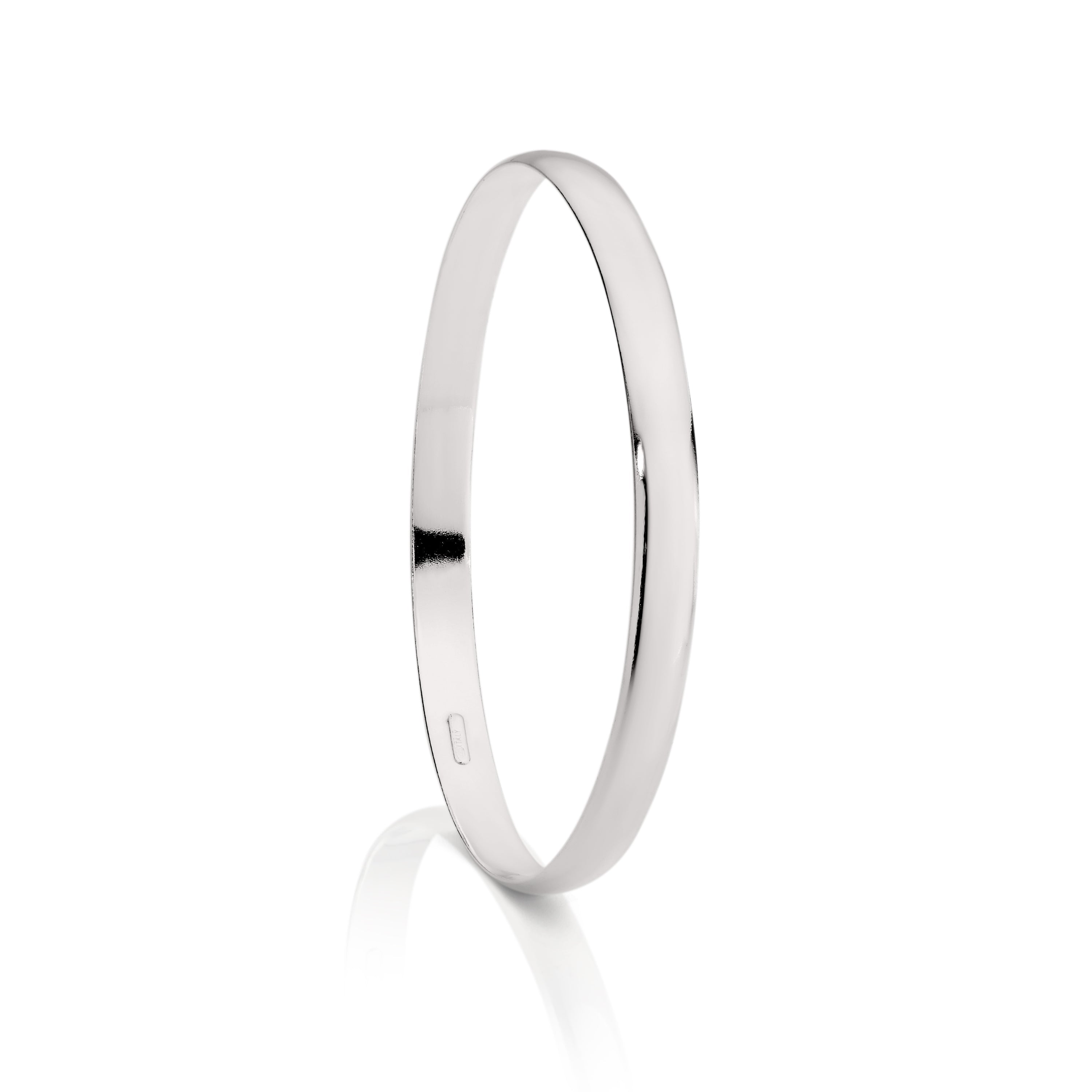 Sterling Silver Solid Bangle, 70mm