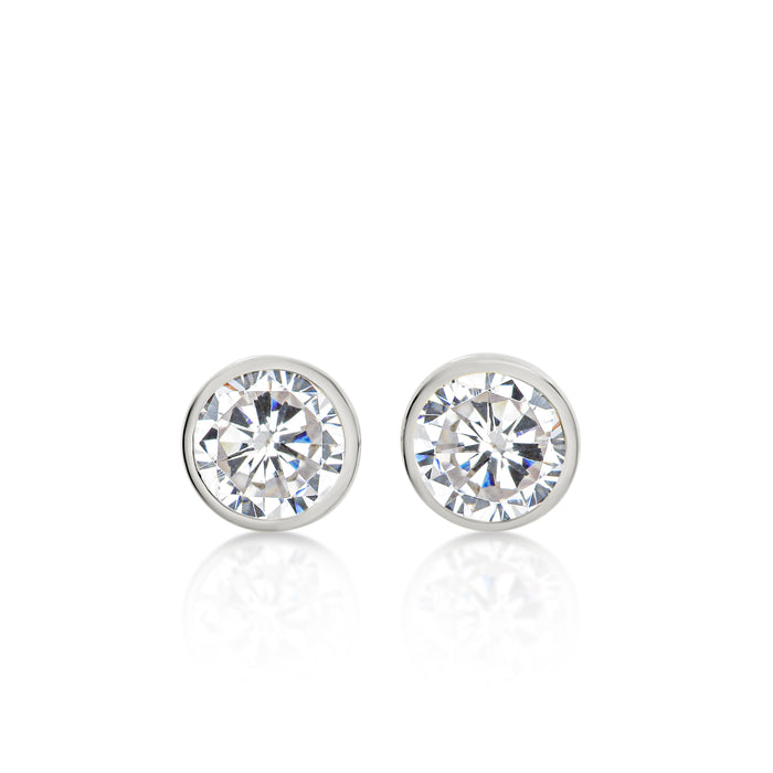 Sterling Silver Cubic Zirconia Stud Earrings