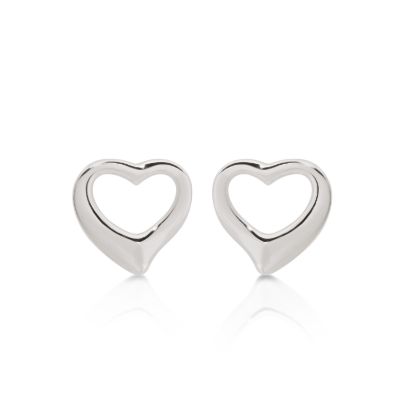 Silver Open Heart Studs