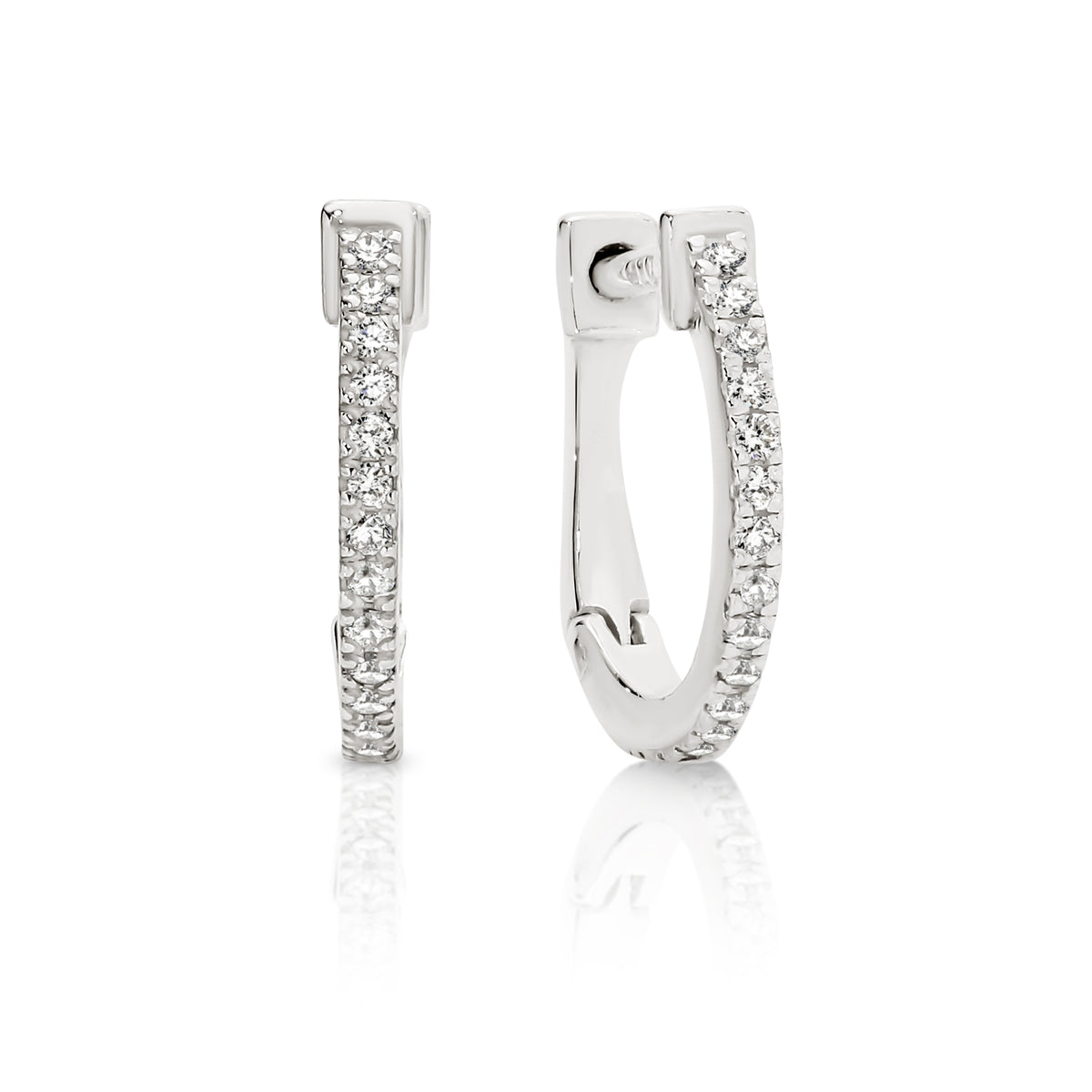 Sterling Silver Cubic Zirconia Huggie Earrings