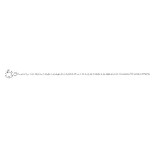 Sterling Silver Cable Link Bracelet with Diamond Cut Barrel Features