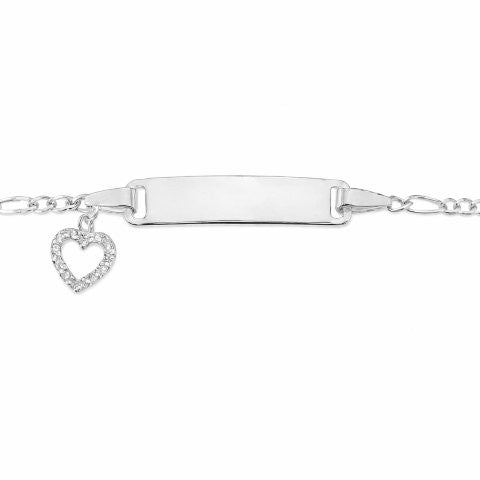 Sterling Silver 3 to 1 Figaro ID Bracelet