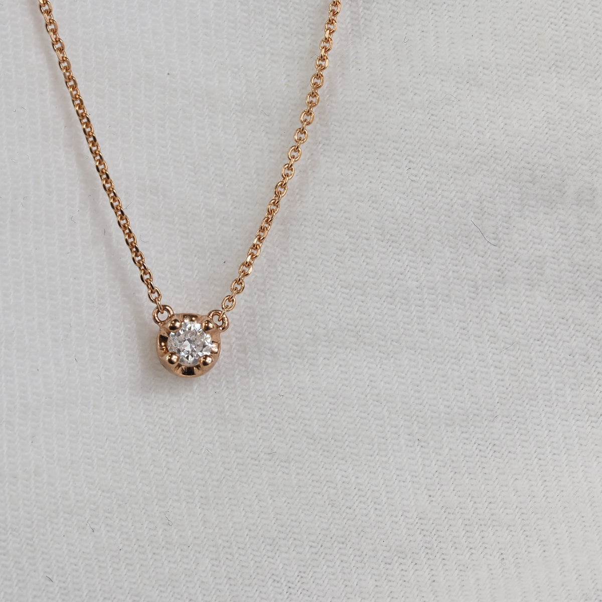 9ct Rose Gold Diamond anchor Pendant, 0.10ct total