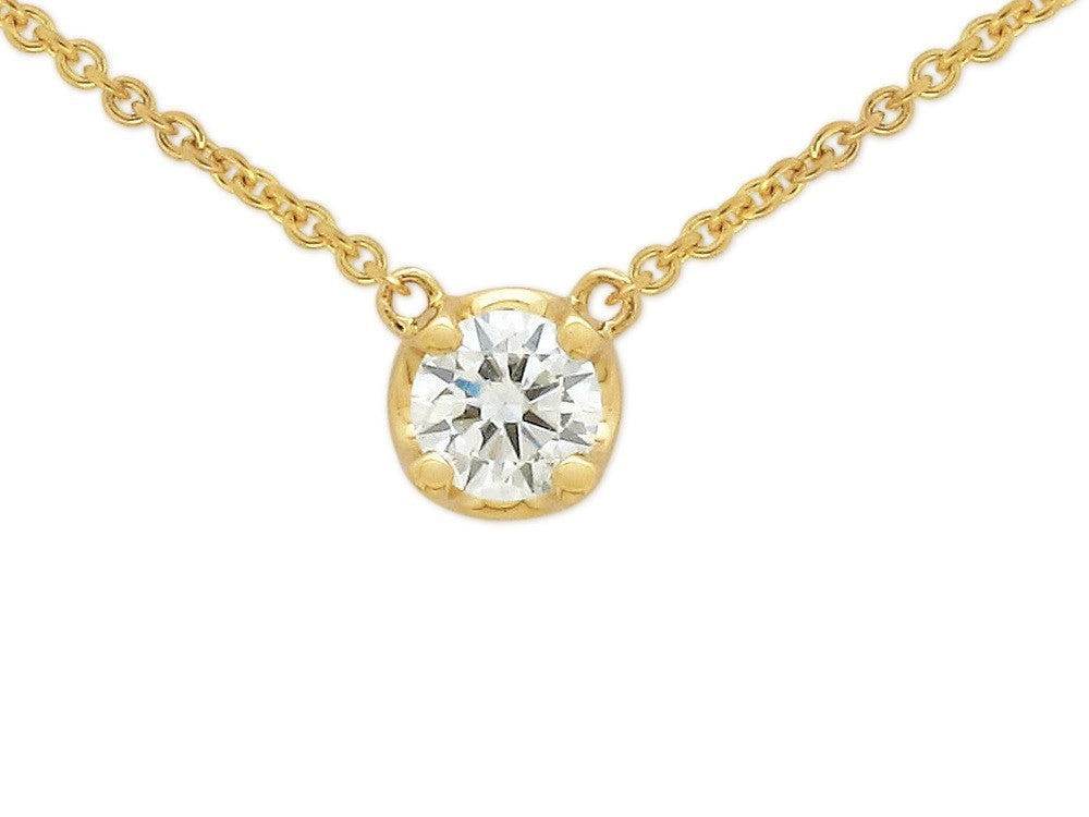 9ct Yellow gold Round Diamond anchor necklet, 0.20ct total