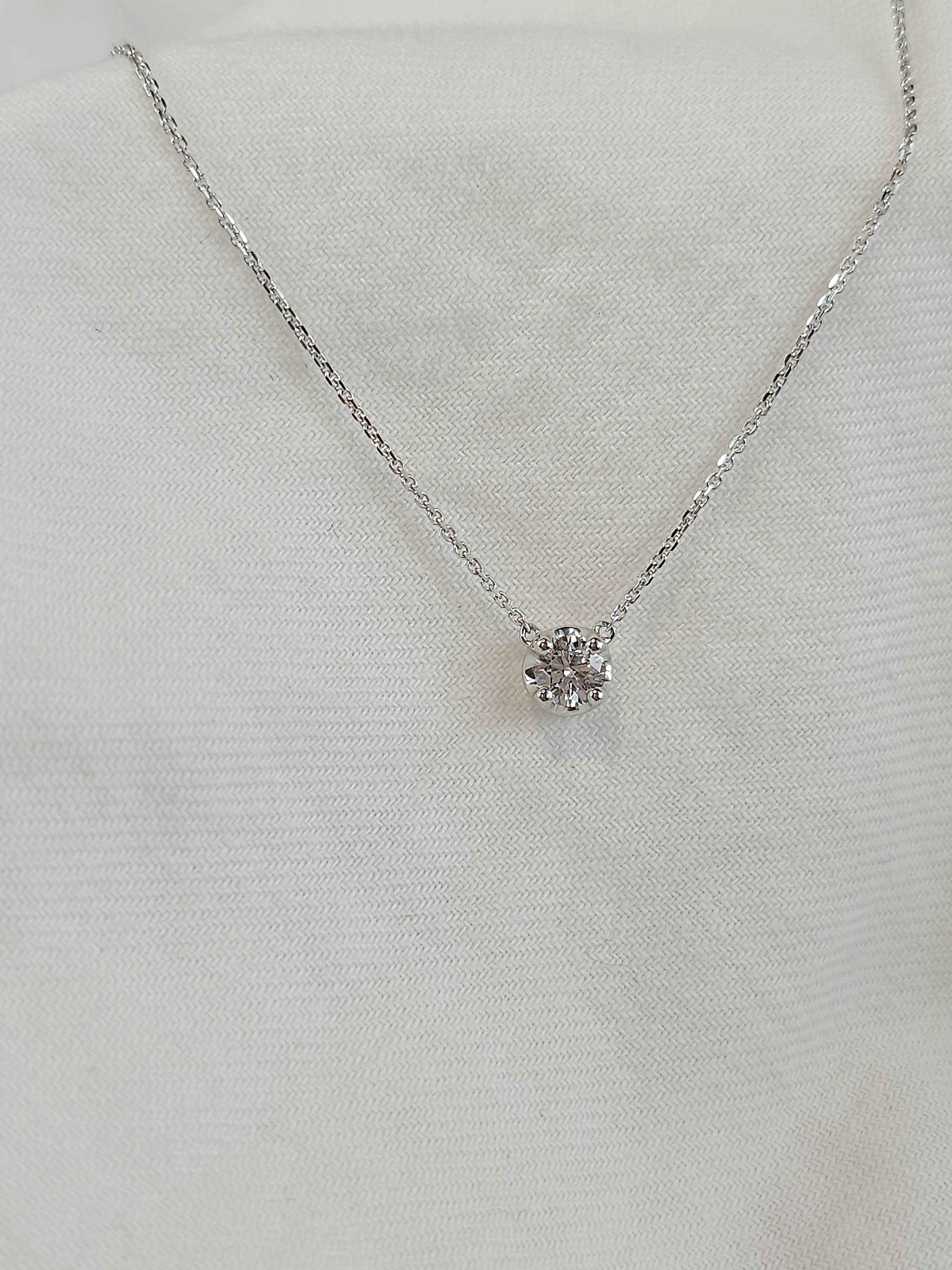 9ct White Gold Round Diamond Anchor necklet, 0.25ct total