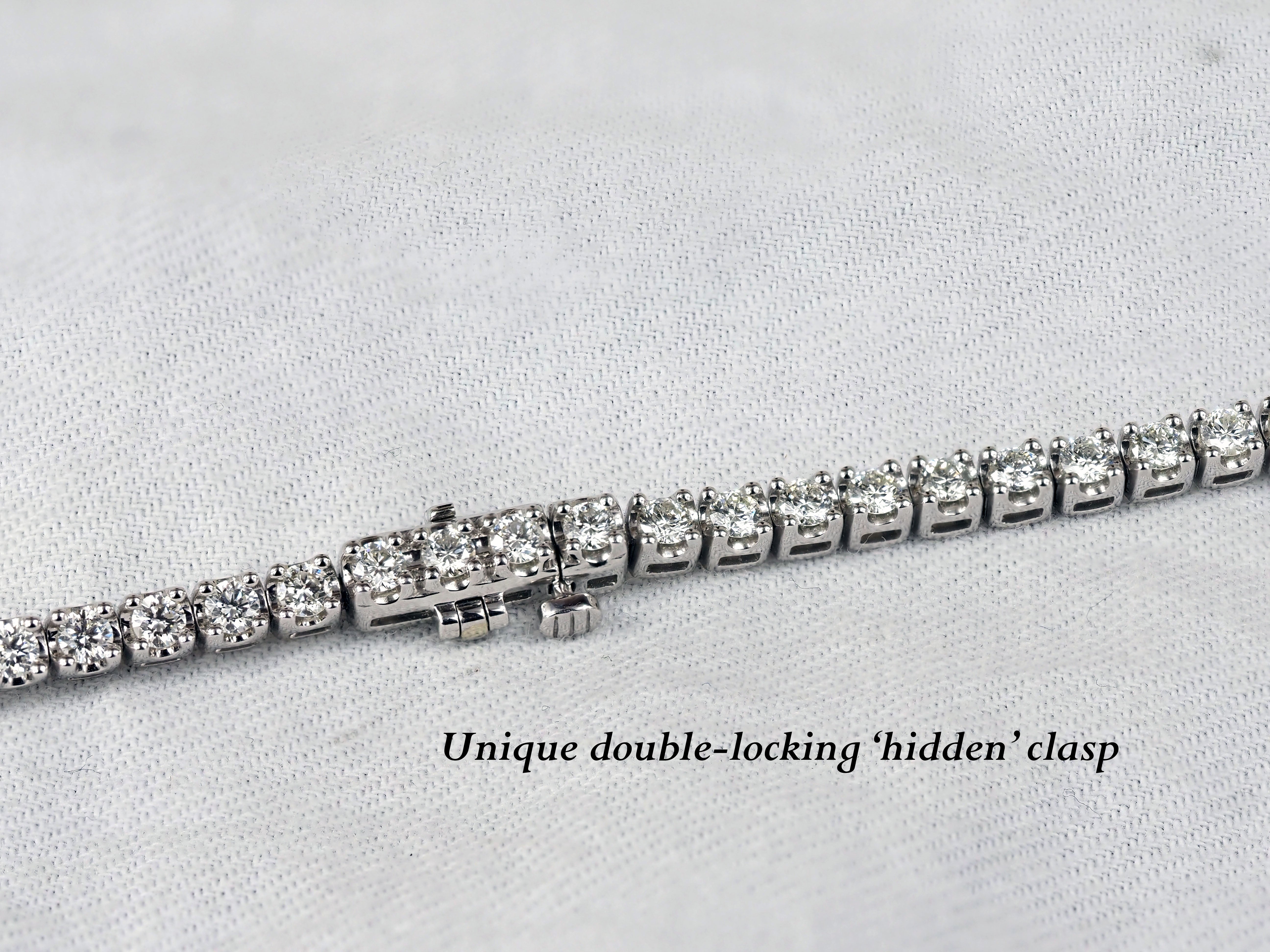 9ct White Gold Natural Diamond Tennis Necklet, 7.33ct Total