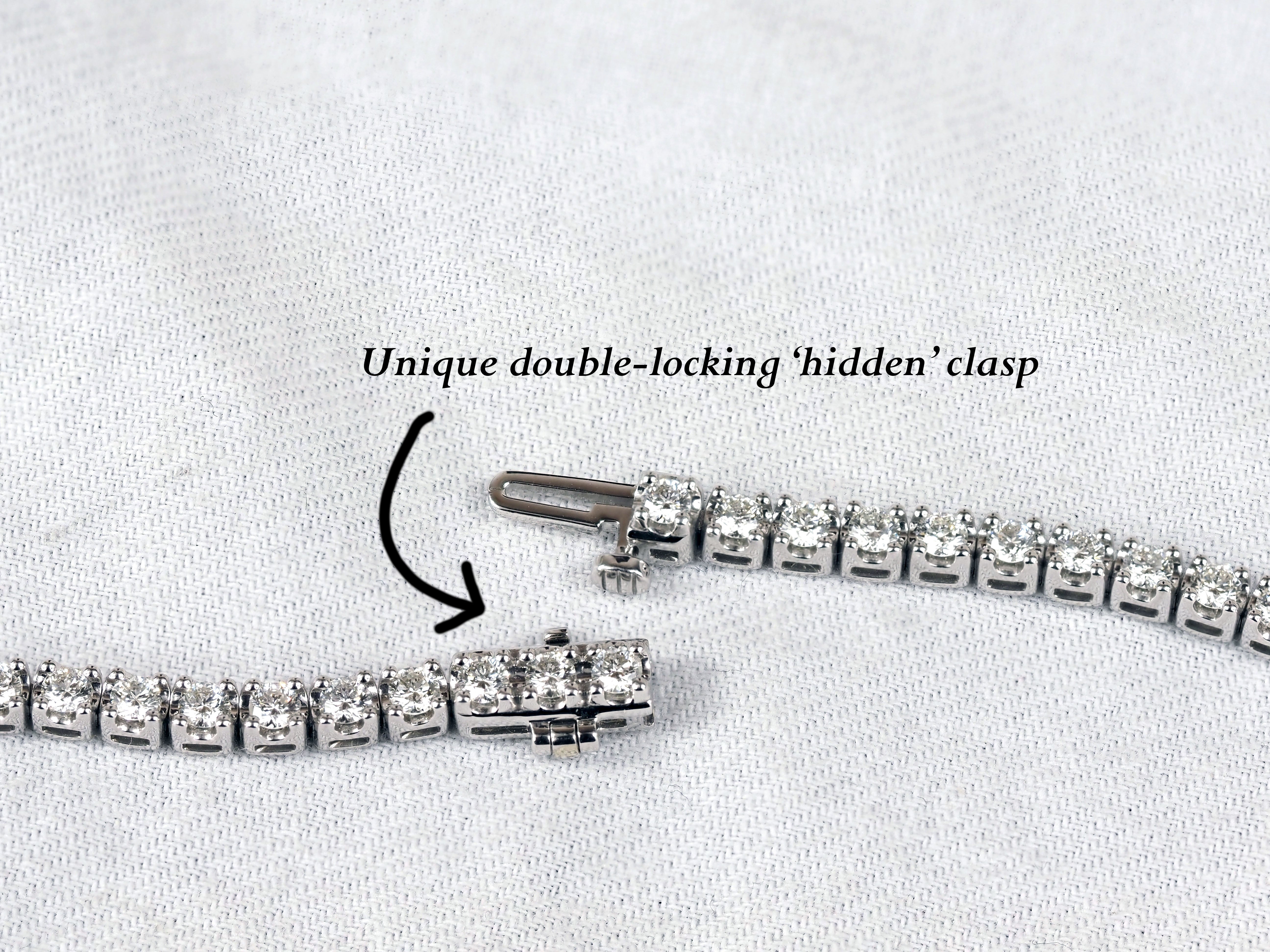 9ct White Gold Natural Diamond Tennis Necklet, 7.33ct Total