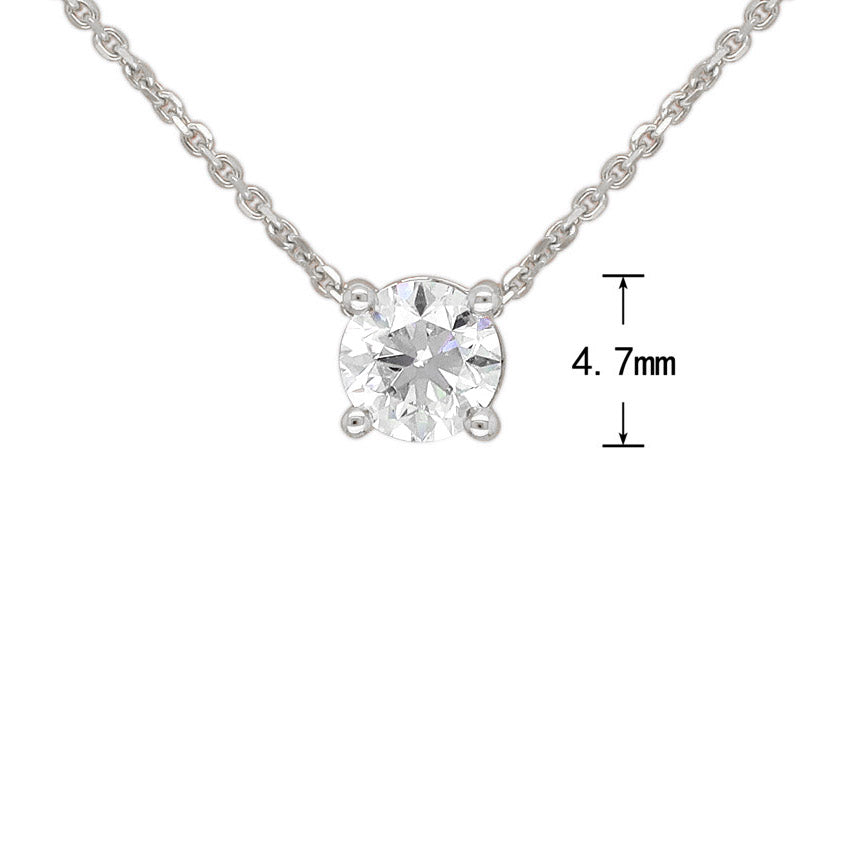 9ct White Gold Round Cut Lab-Grown Diamond Slider Pendant, 0.42ct Total