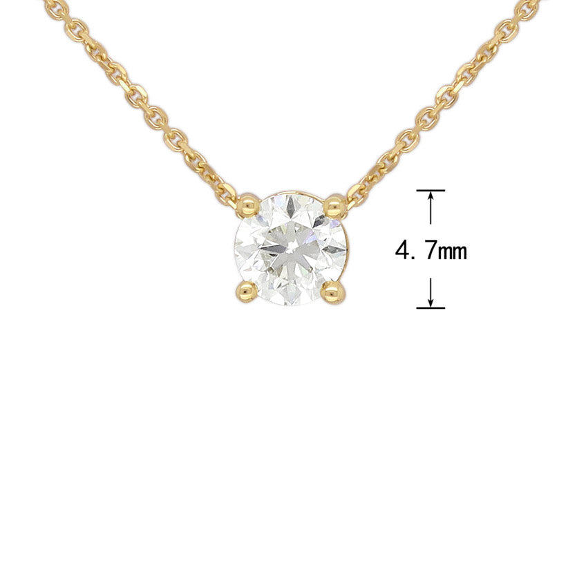 9ct Yellow Gold Round Cut Lab-Grown Diamond Slider Pendant, 0.42ct Total