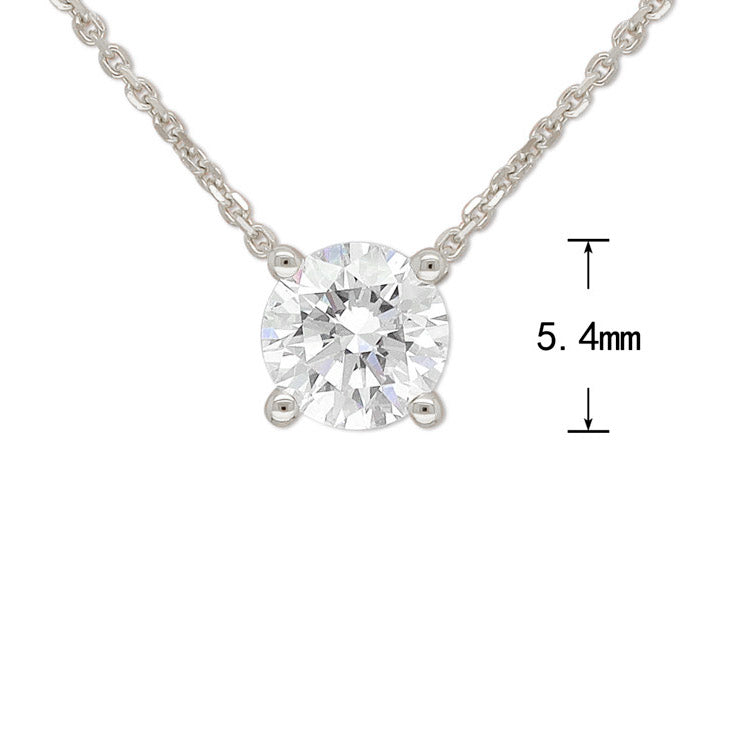 9ct White Gold Round Cut Lab-Grown Diamond Slider Pendant, 0.60ct Total