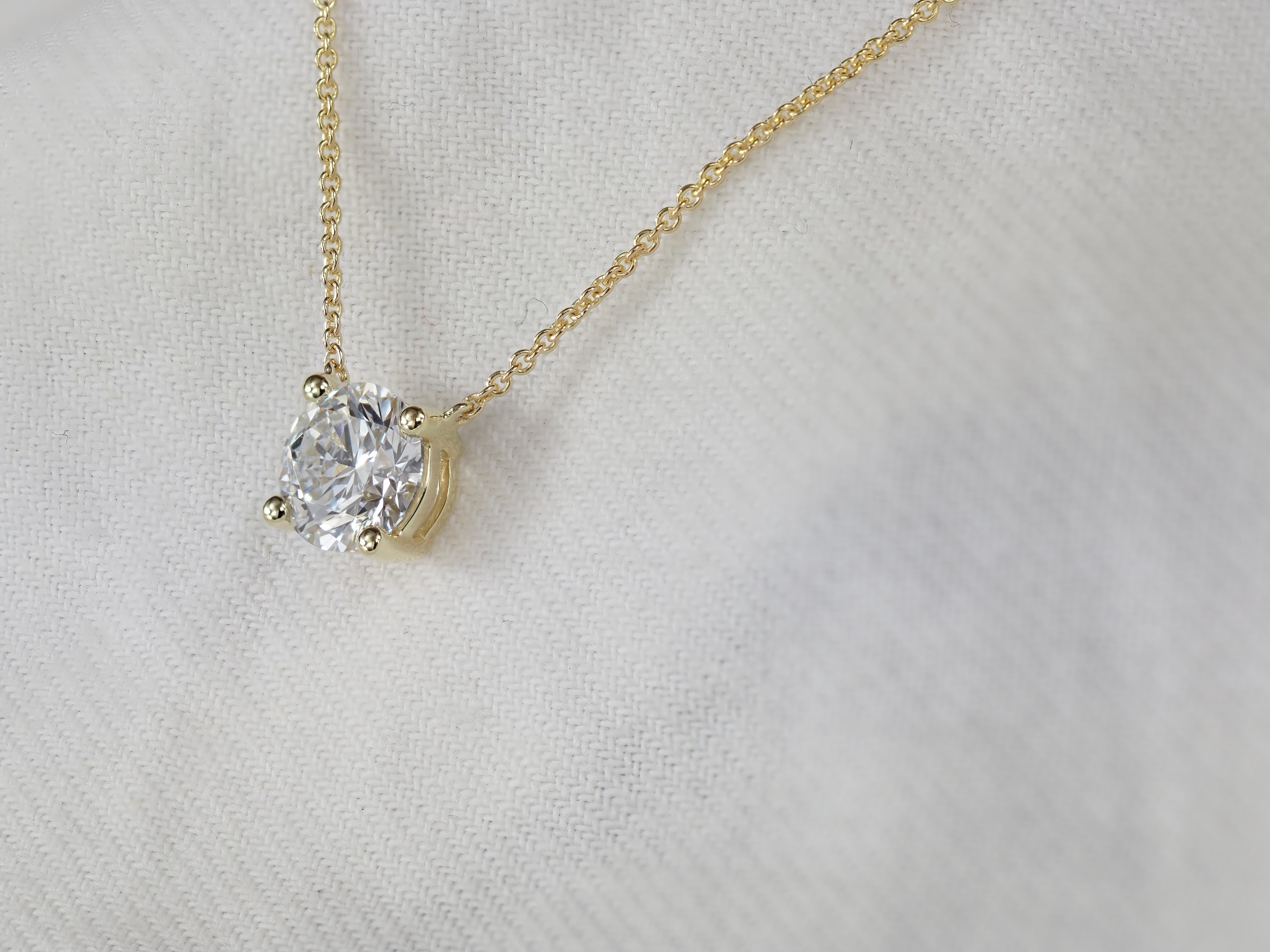 9ct Yellow Gold Lab-Grown Diamond Slider Pendant