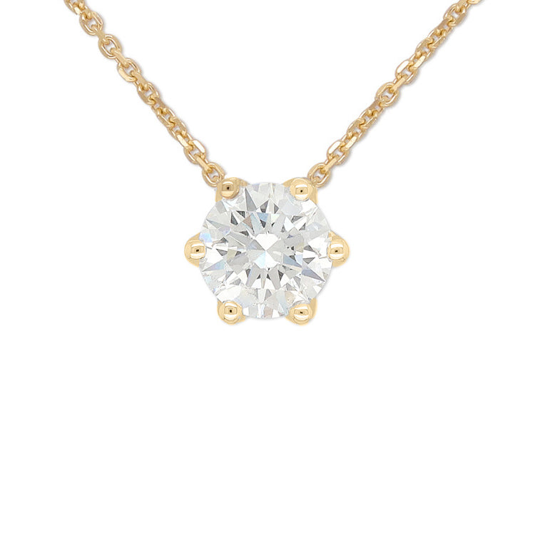 9ct Yellow Gold Lab-Grown Diamond Pendant, 1ct Total