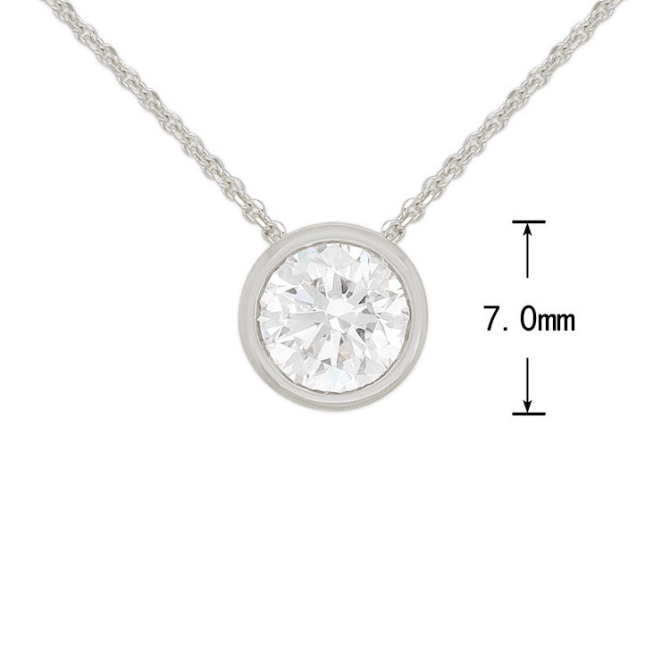 9ct White Gold Round Cut Lab-Grown Diamond Slider Pendant, 0.71ct Total
