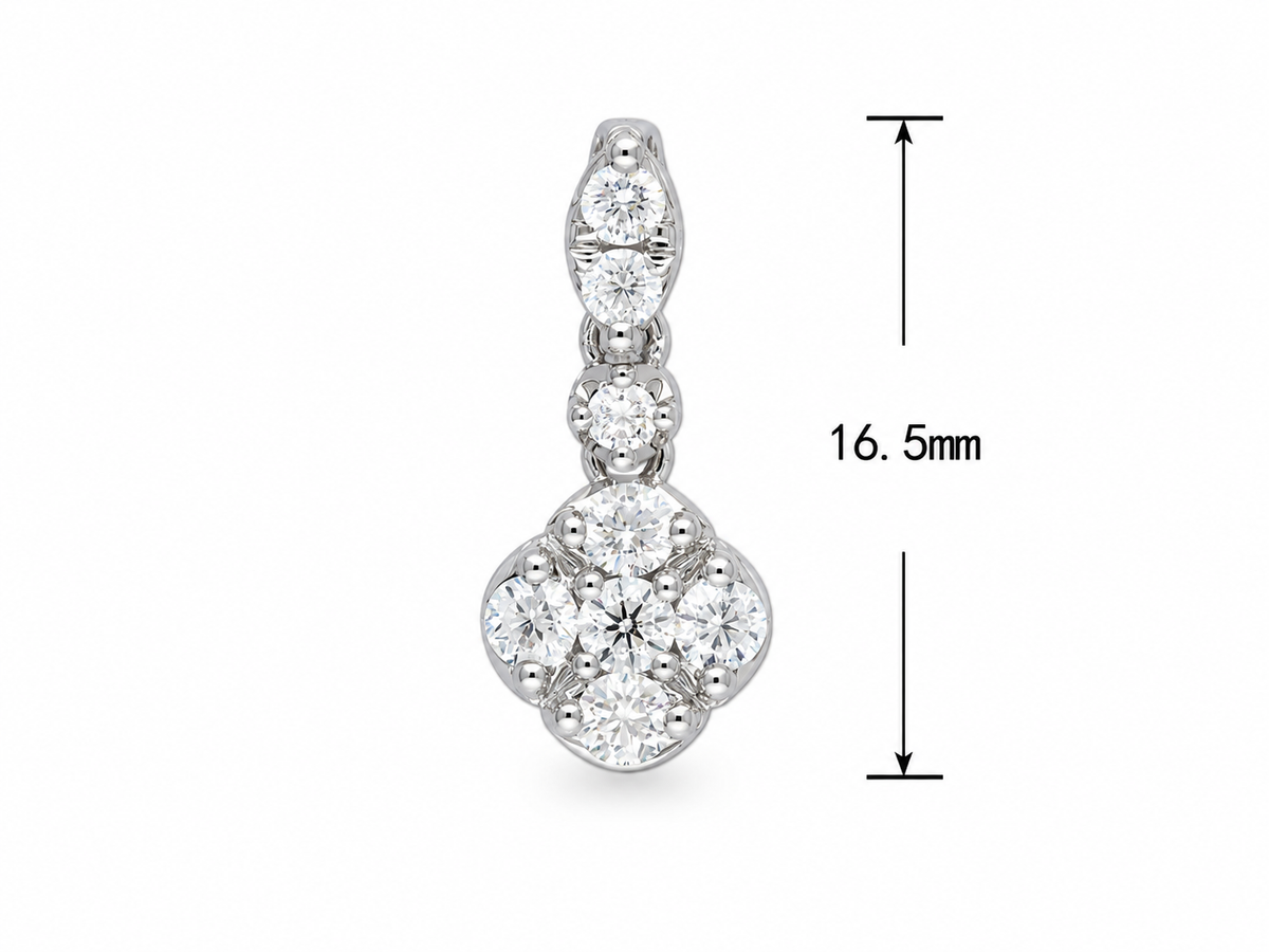 9ct White Gold Diamond Pendant, 0.33ct Total