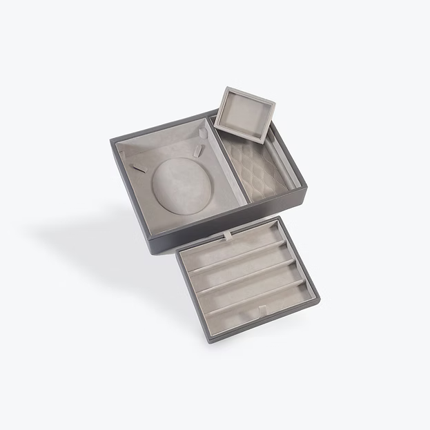 Cream and Grey Stackable Jewellery Box