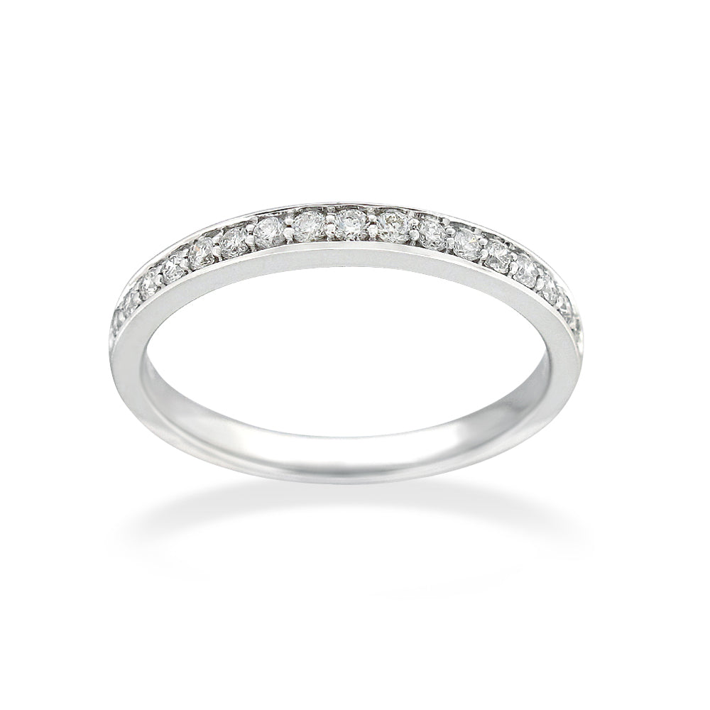 18ct White Gold Diamond Grain set Wedding band