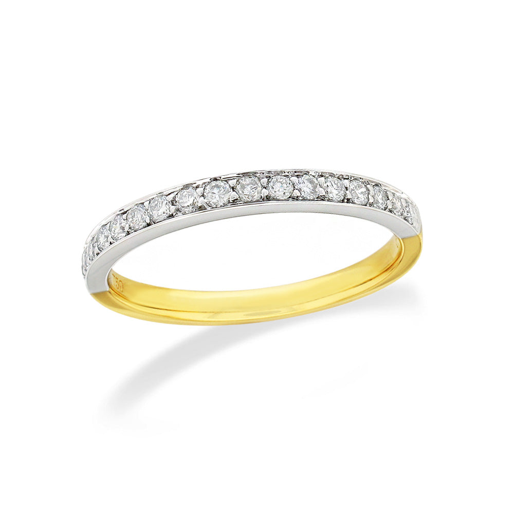18ct Yellow and White gold Round Brilliant cut Diamond Ring, 0.26ct total