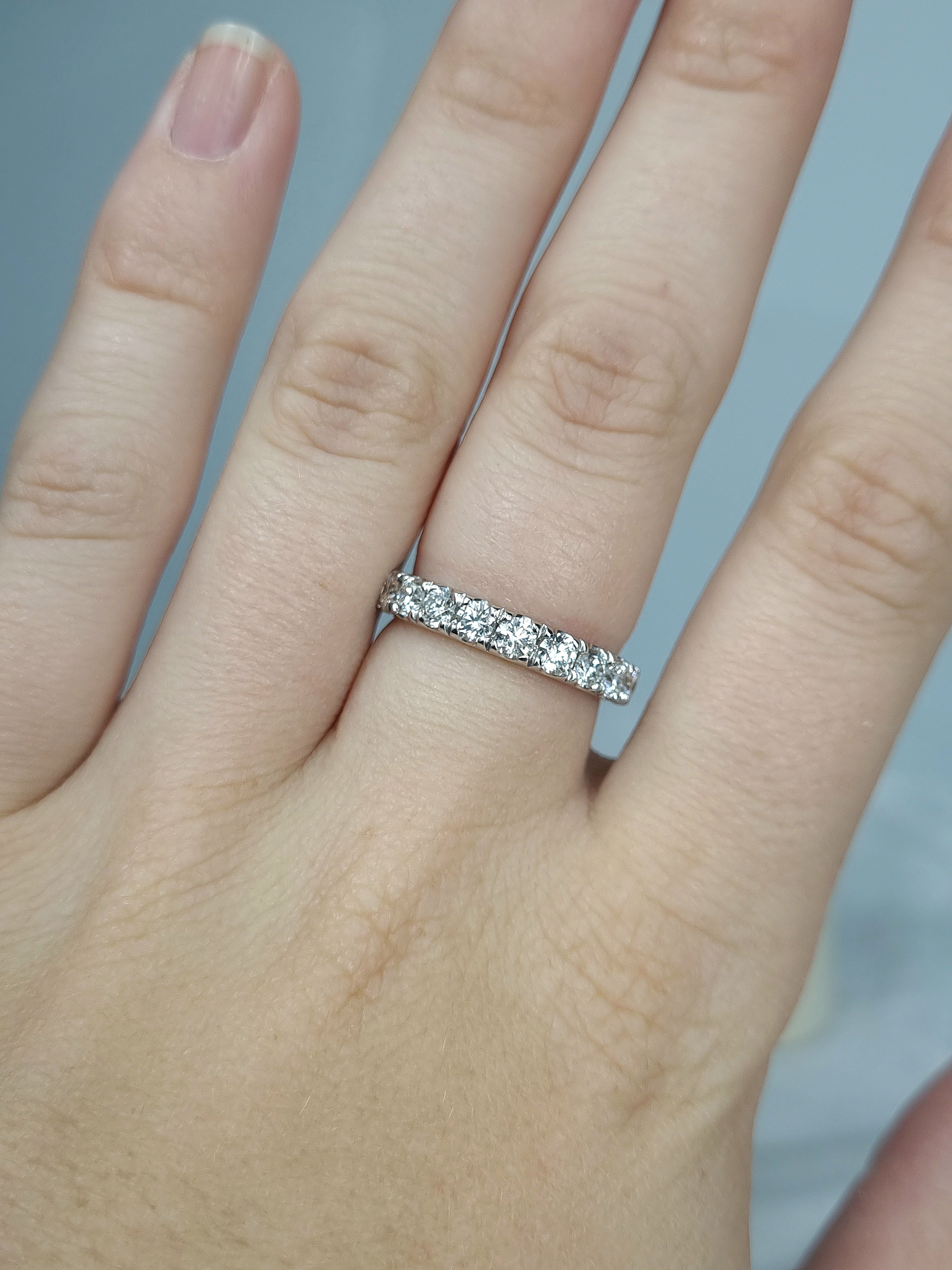 18ct Yellow and White Gold Round Brilliant Cut Diamond Band, 1.04ct Total