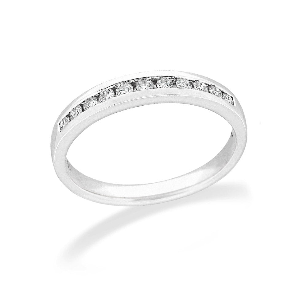 18ct White Gold Round Brilliant cut Diamond channel set wedding band, equalling 0.33ct