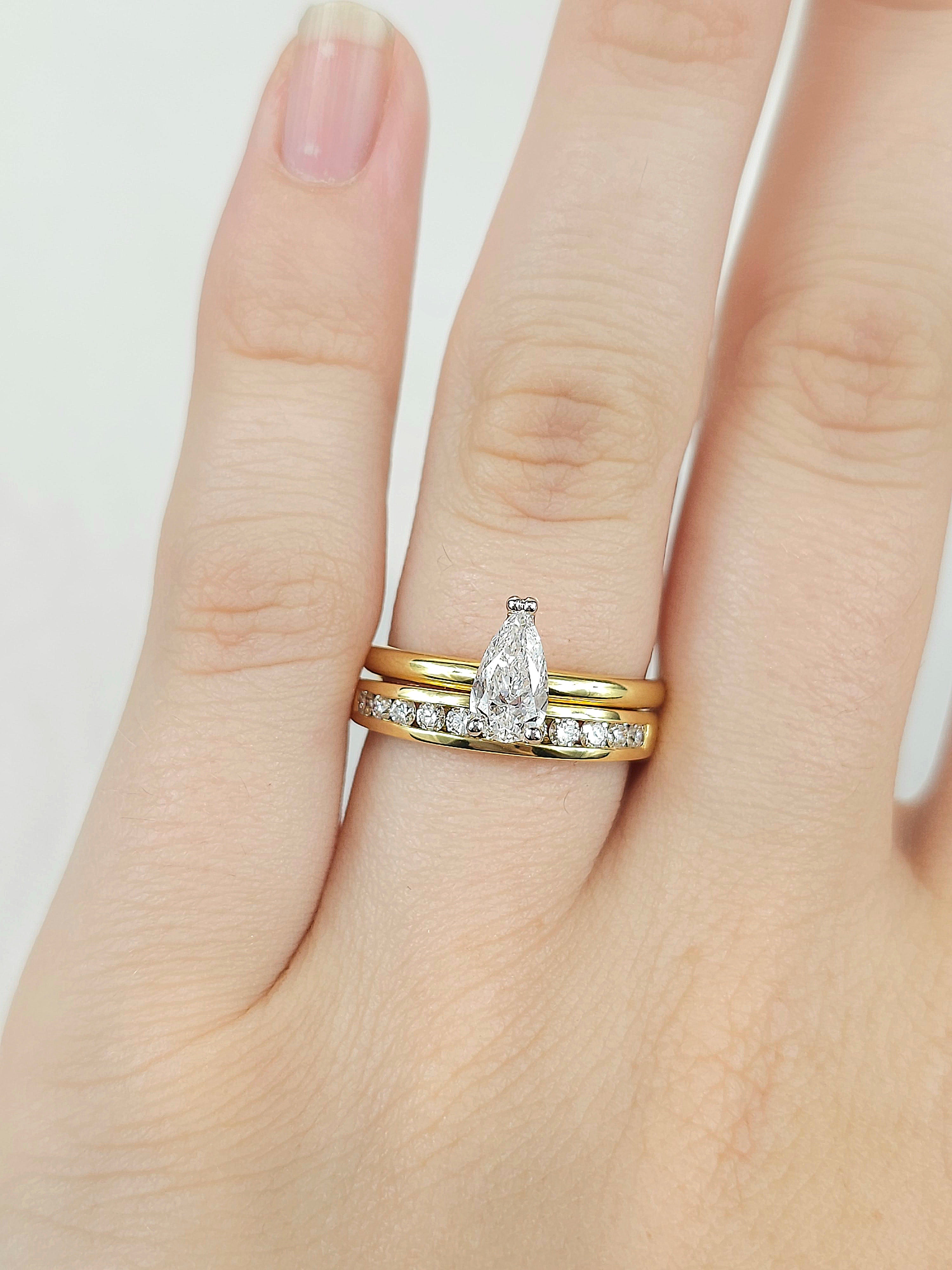 18ct Yellow Gold Round Brilliant cut Diamond channel set wedding band, equalling 0.40ct