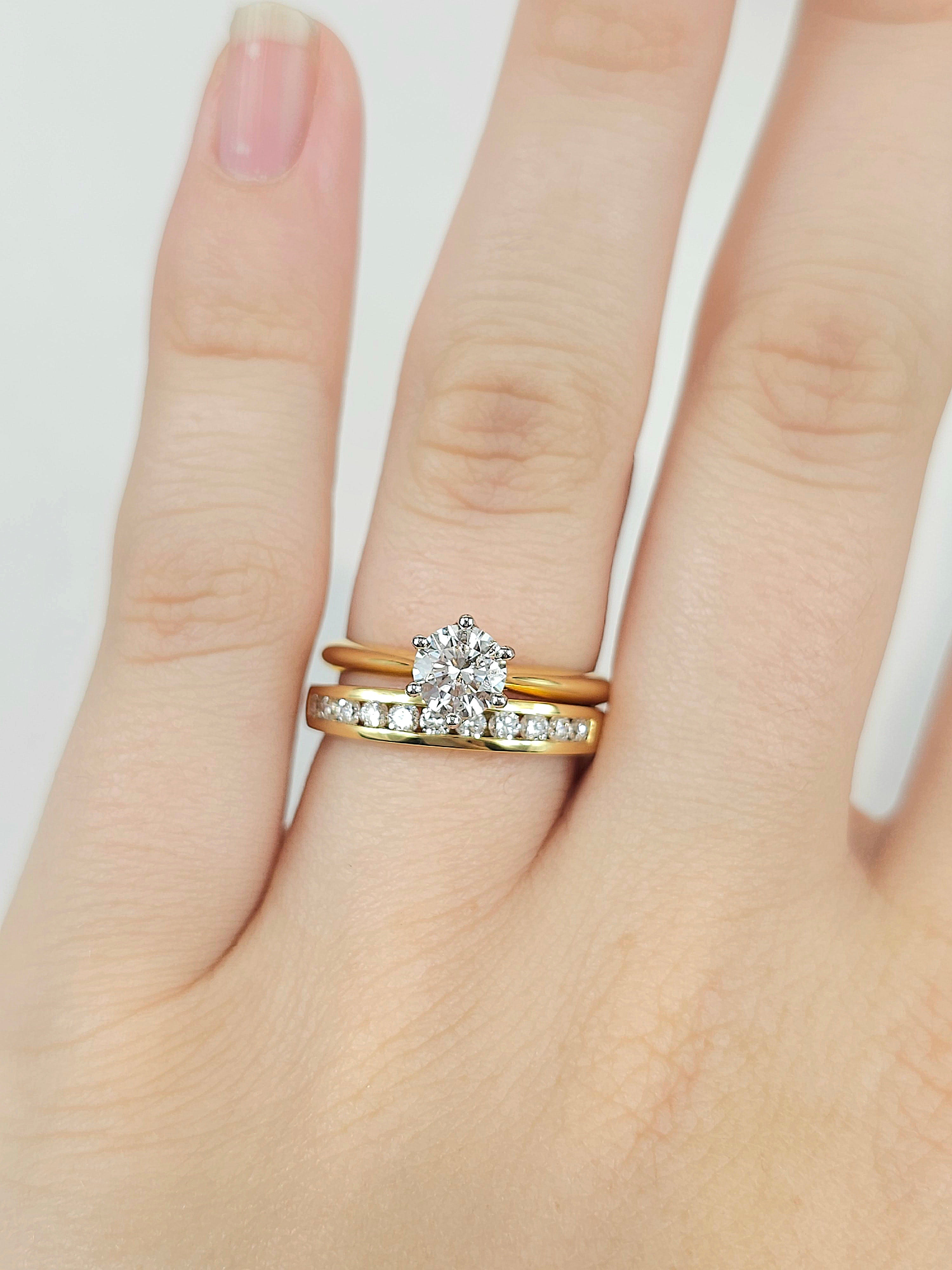 18ct Yellow Gold Round Brilliant cut Diamond channel set wedding band, equalling 0.40ct
