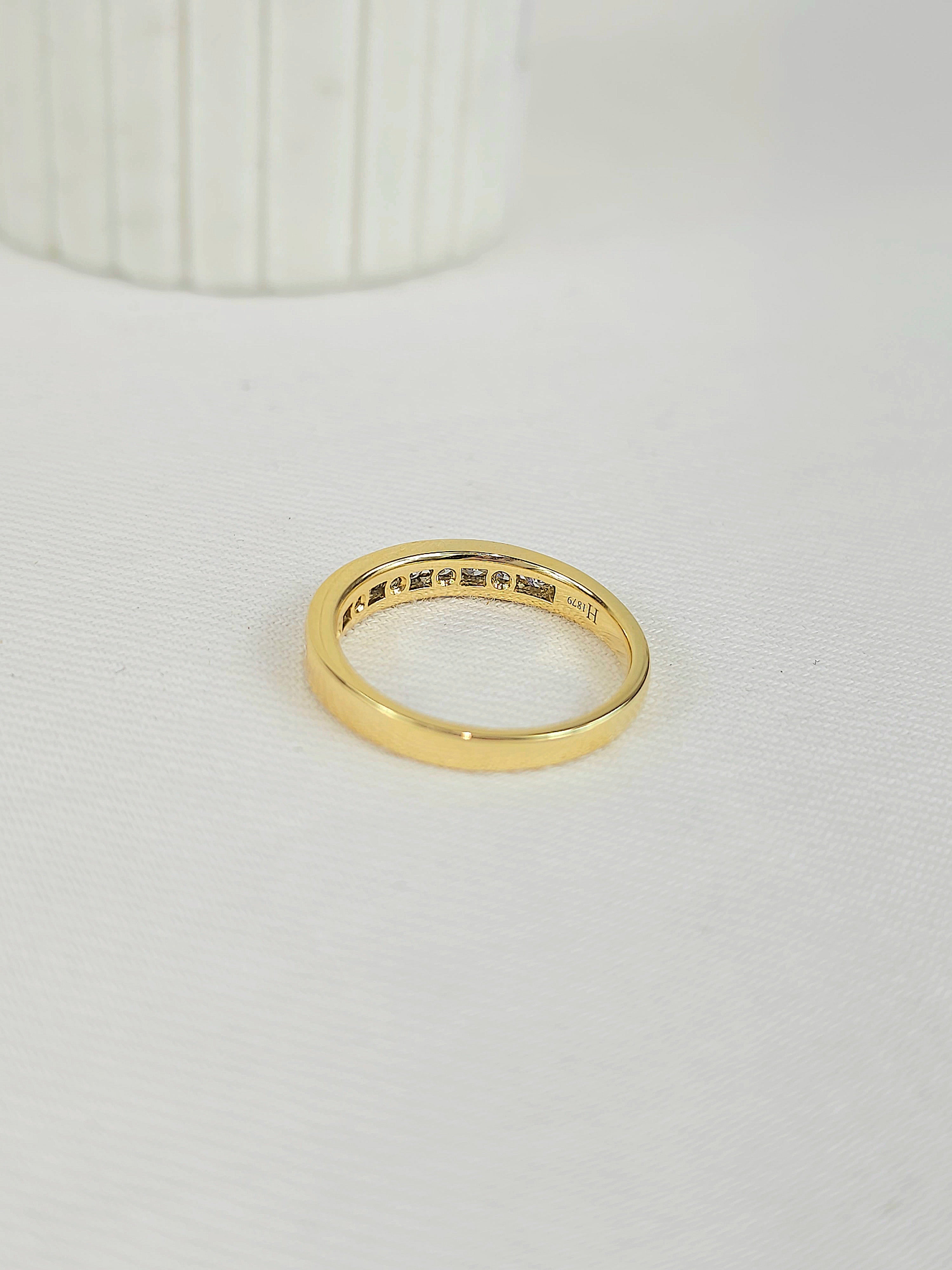 18ct Yellow Gold Round Brilliant cut Diamond channel set wedding band, equalling 0.40ct