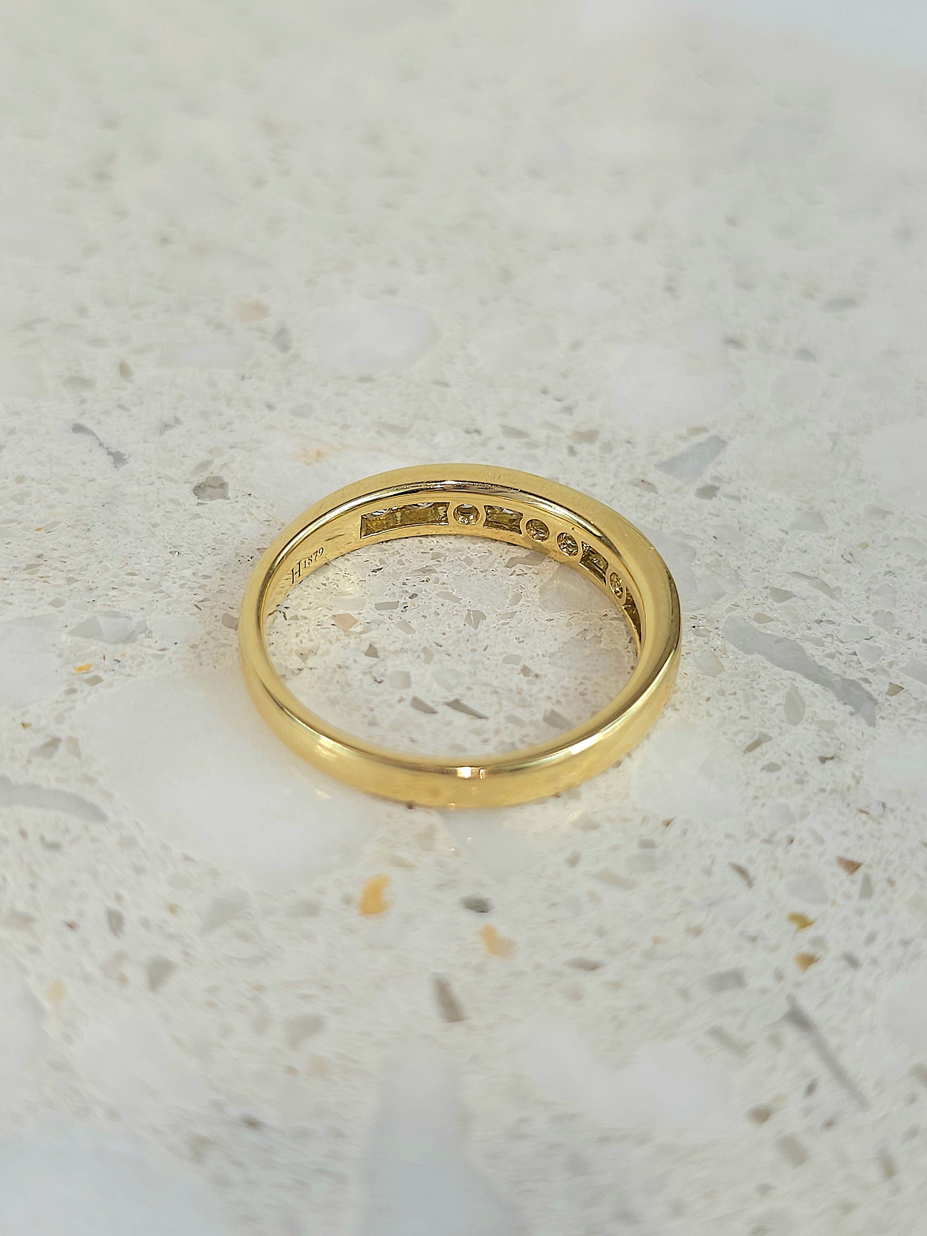 18ct Yellow Gold Round Brilliant cut Diamond channel set wedding band, equalling 0.40ct