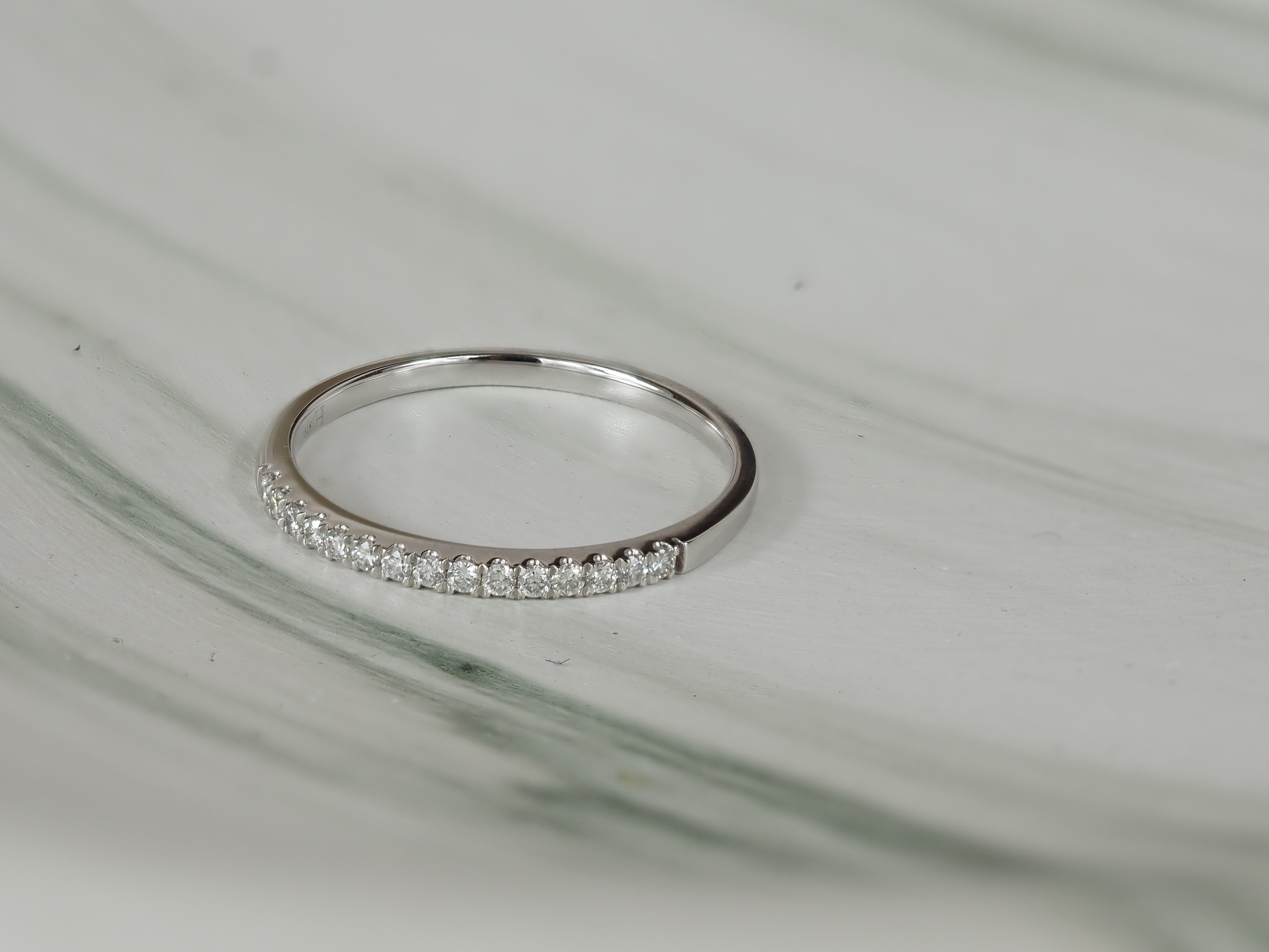 9ct White Gold Claw Set Round Brilliant Cut Diamond Ring, 0.15ct total