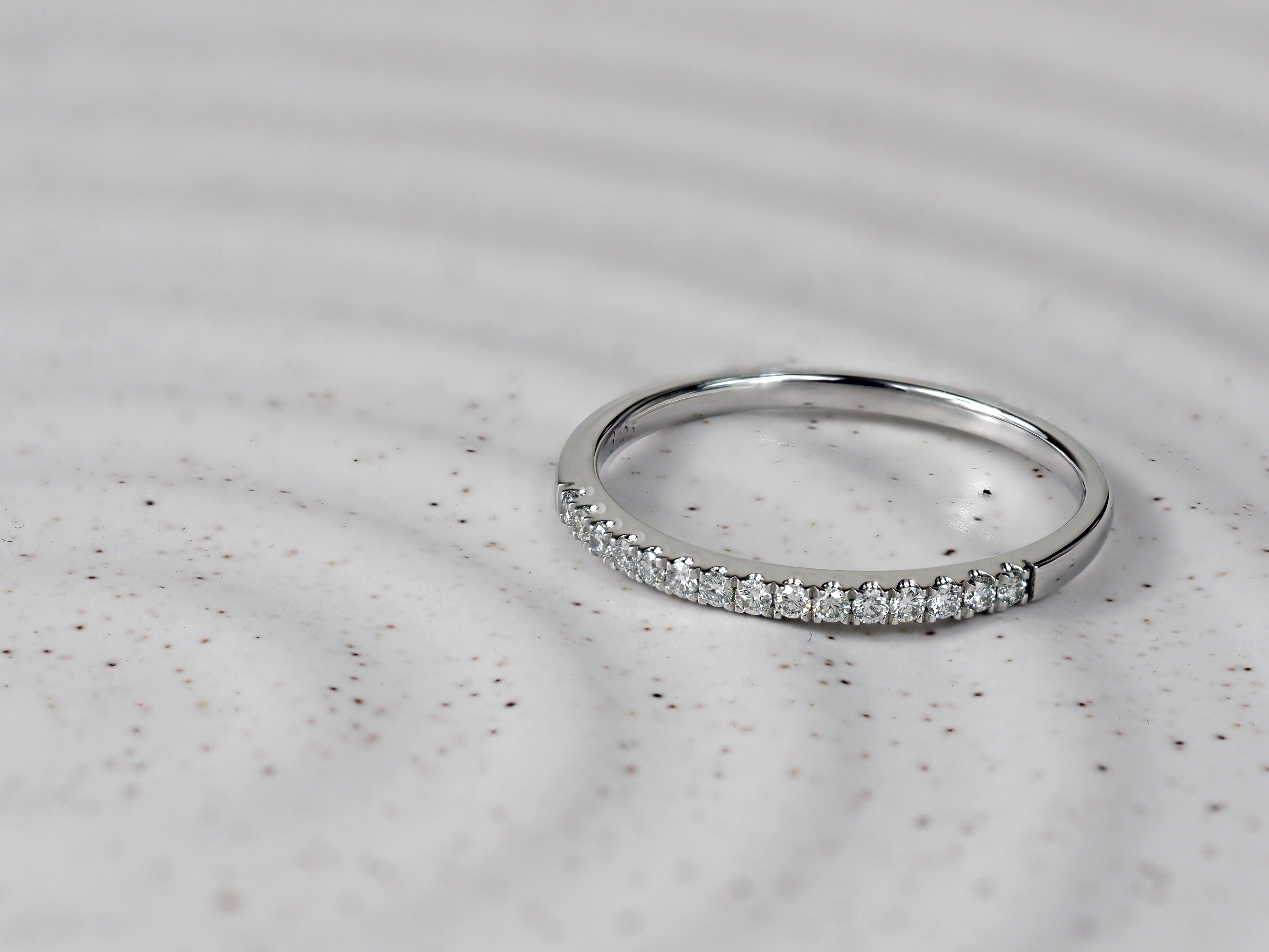9ct White Gold Claw Set Round Brilliant Cut Diamond Ring, 0.15ct total