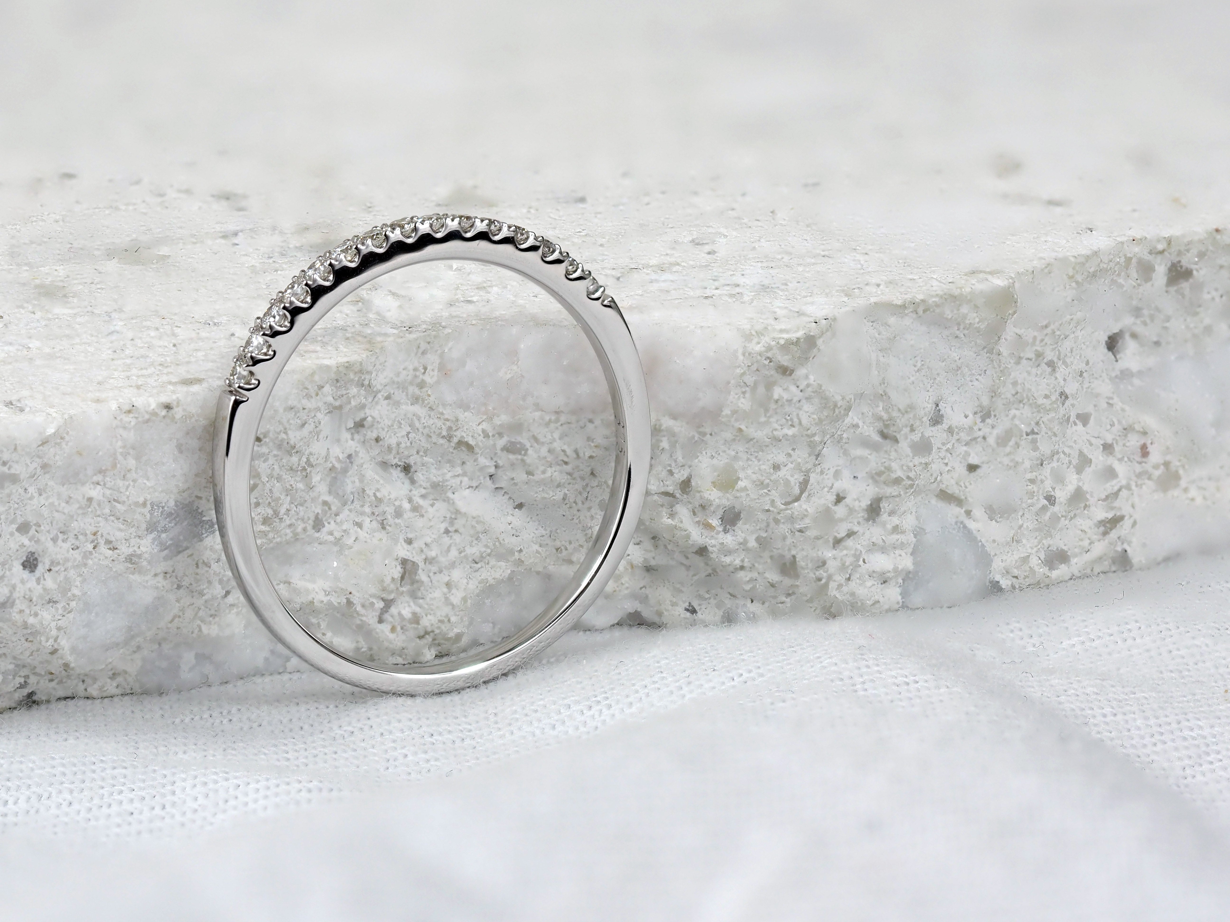 9ct White Gold Claw Set Round Brilliant Cut Diamond Ring, 0.15ct total