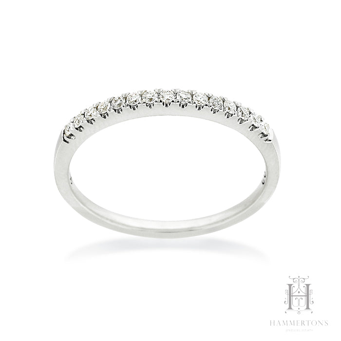 18ct White Gold Round Brilliant cut Diamond wedding band, equalling 0.15ct