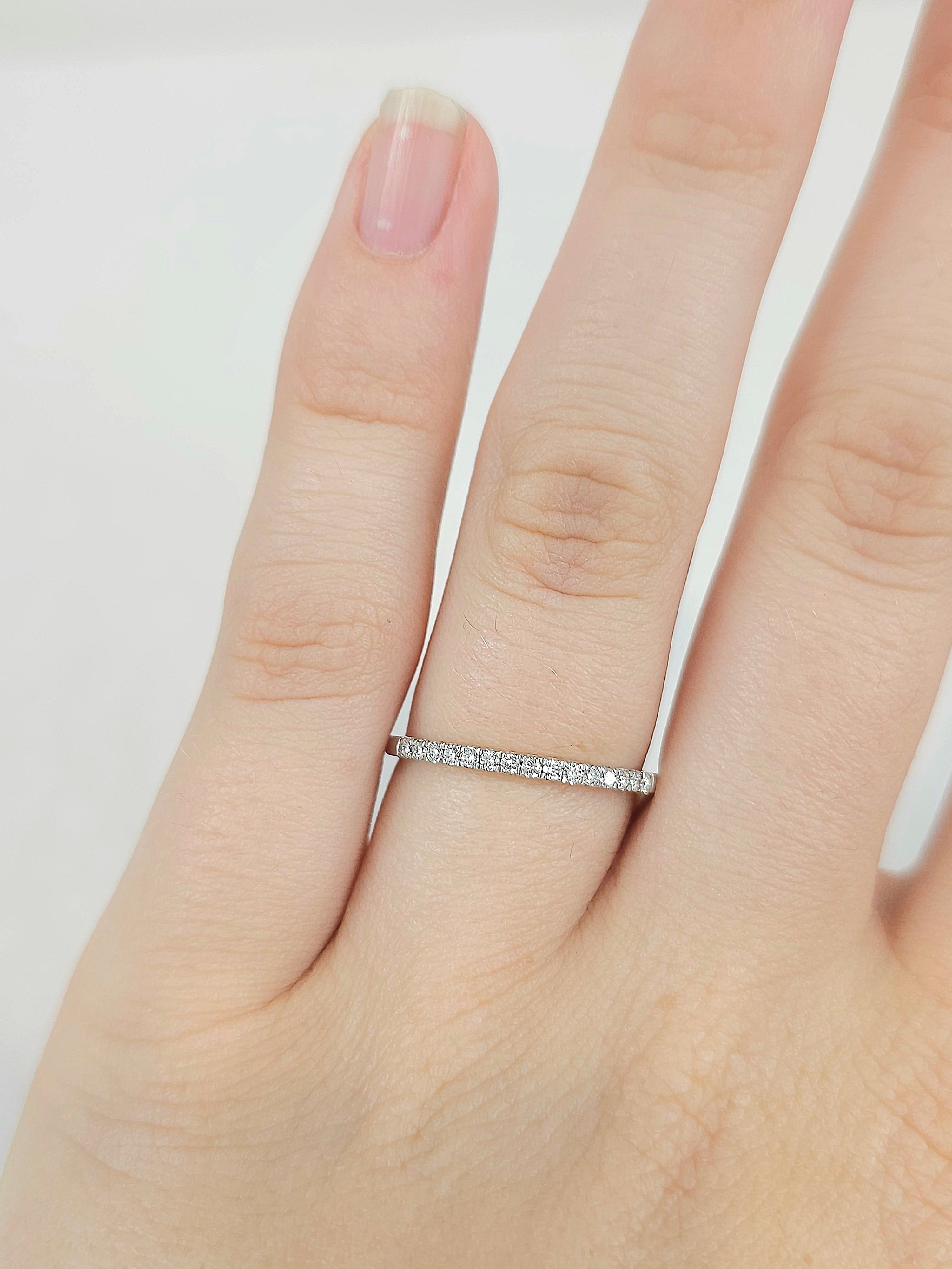 18ct White Gold Round Brilliant cut Diamond wedding band, equalling 0.15ct