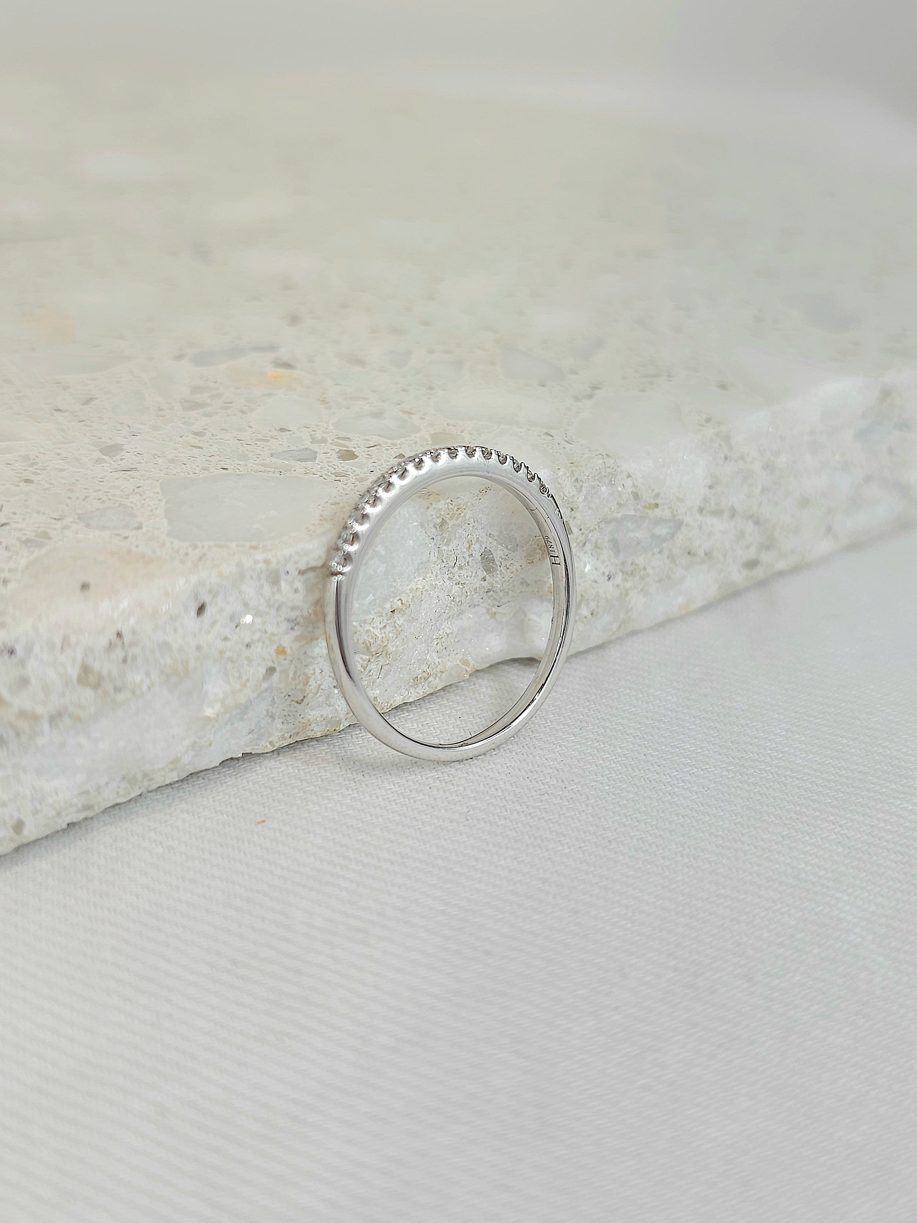 18ct White Gold Round Brilliant cut Diamond wedding band, equalling 0.15ct