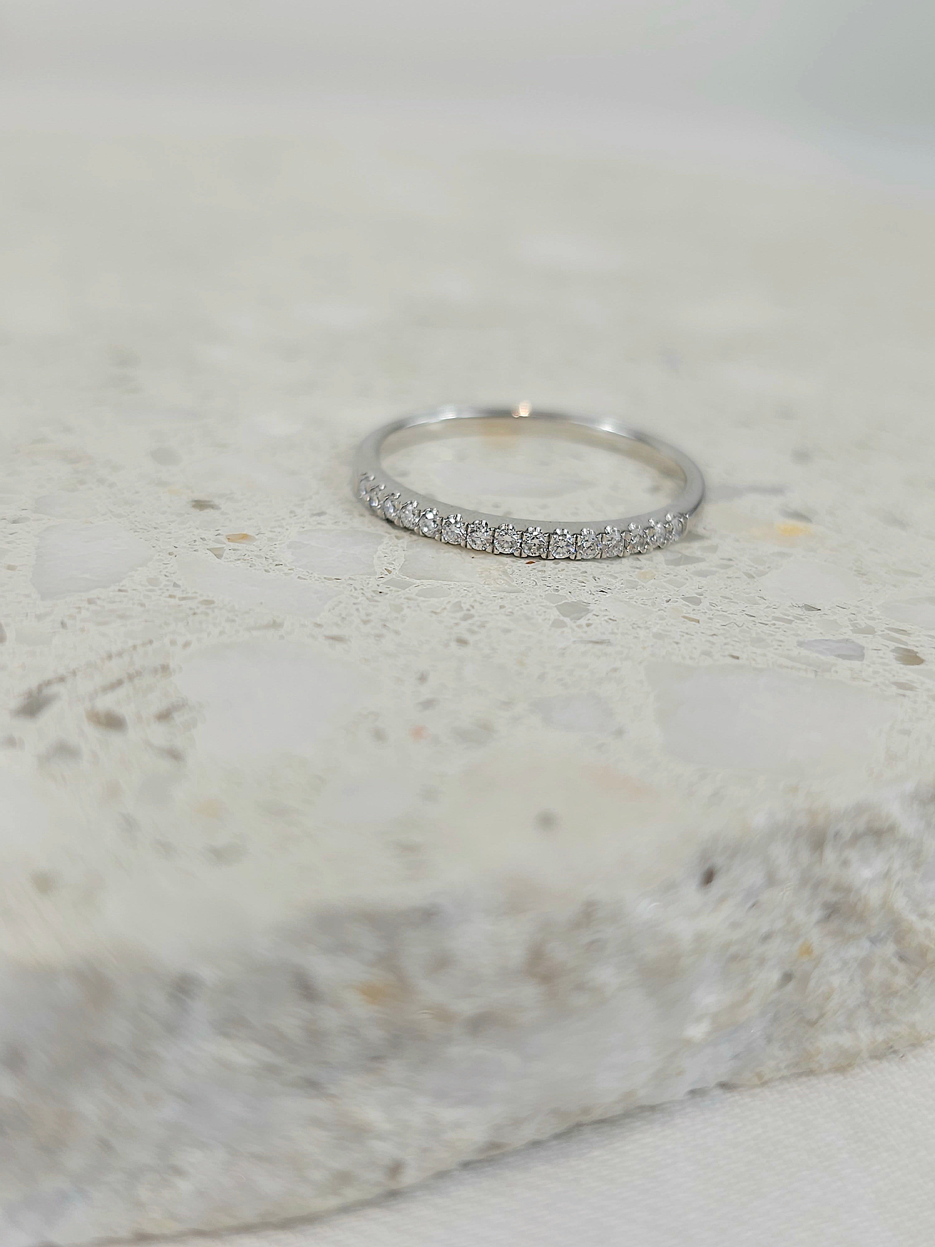 18ct White Gold Round Brilliant cut Diamond wedding band, equalling 0.15ct