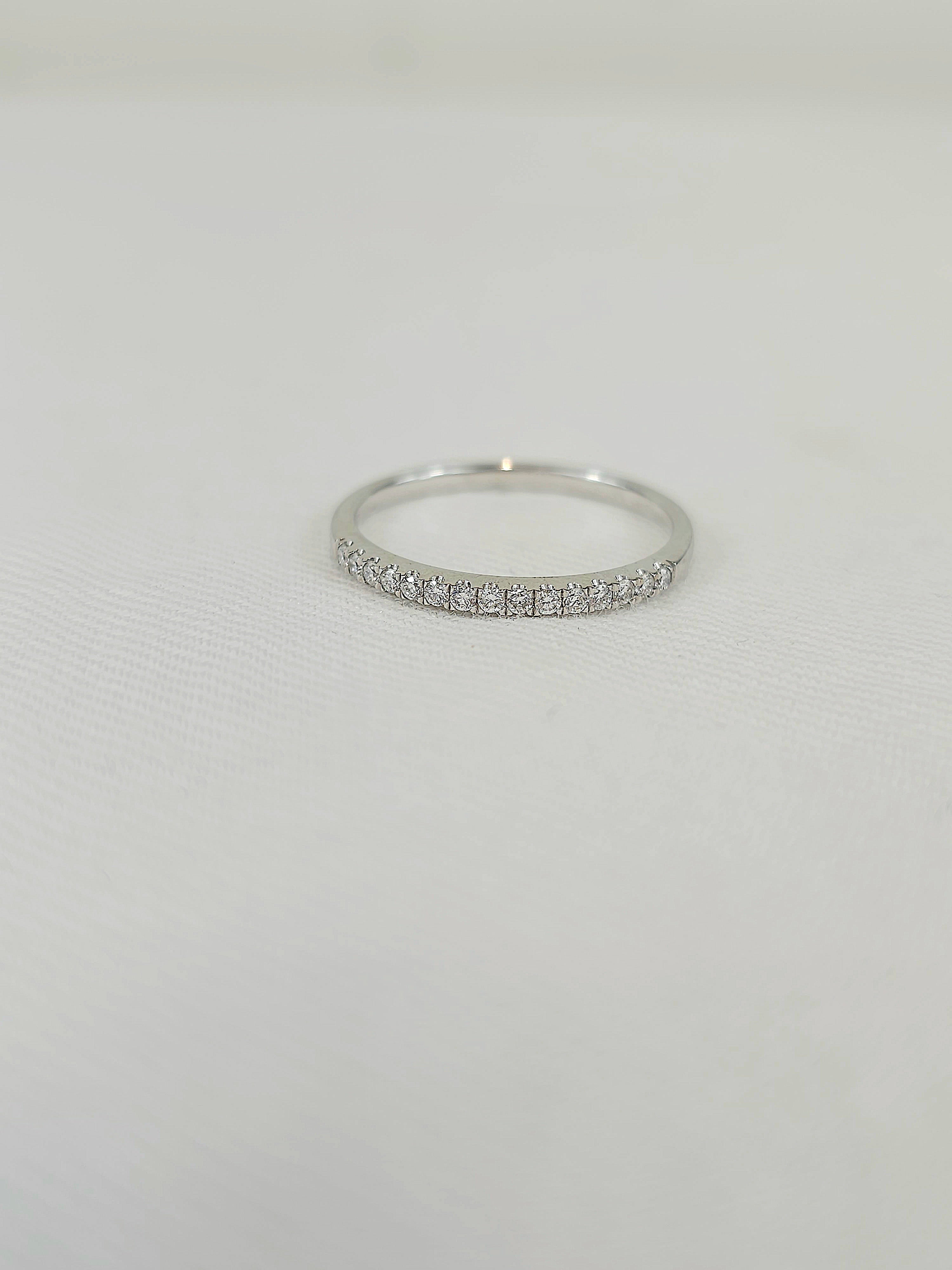 18ct White Gold Round Brilliant cut Diamond wedding band, equalling 0.15ct